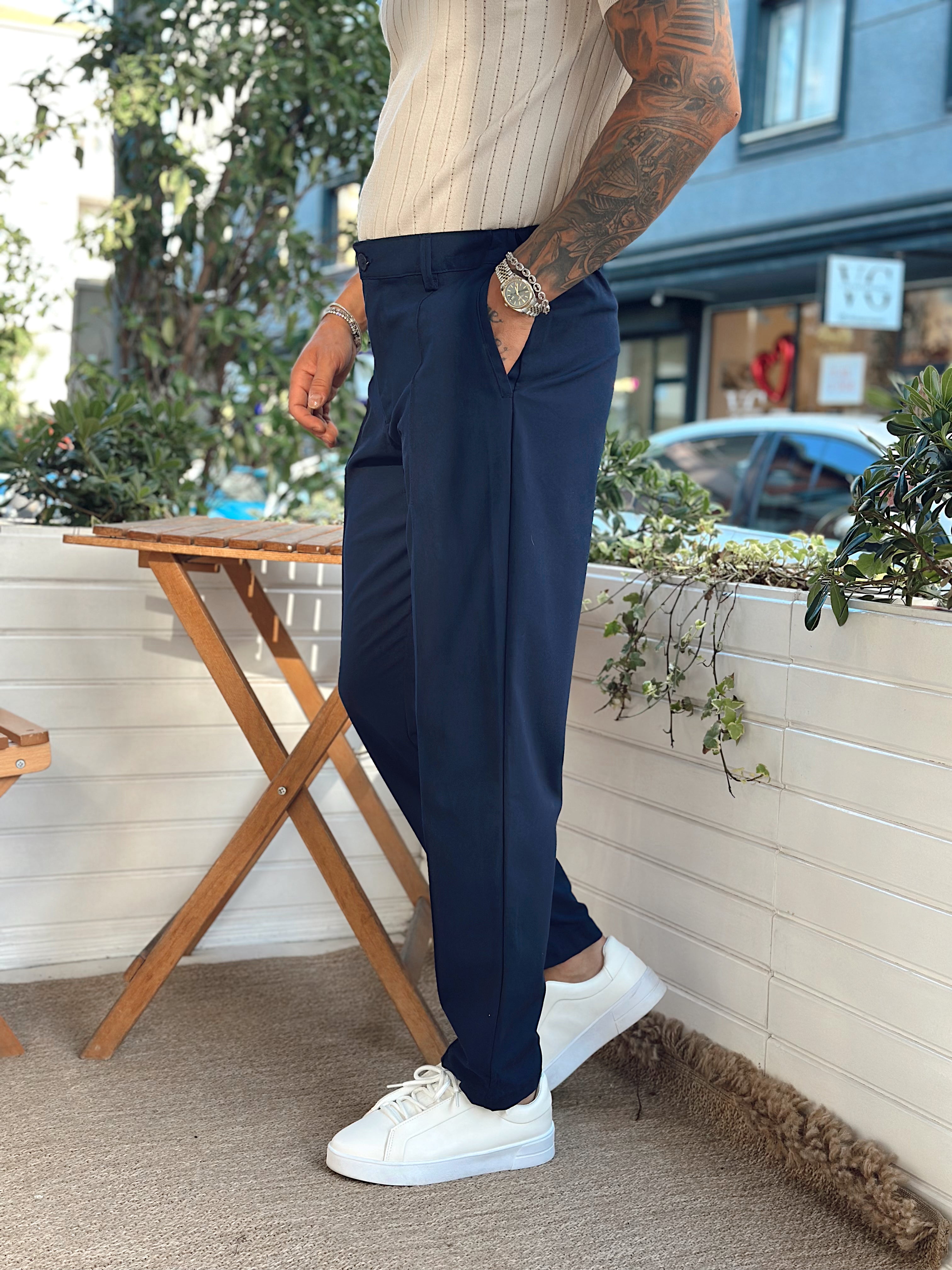 MP2960 - Çima Detaylı RegularKumaş Pantolon laci