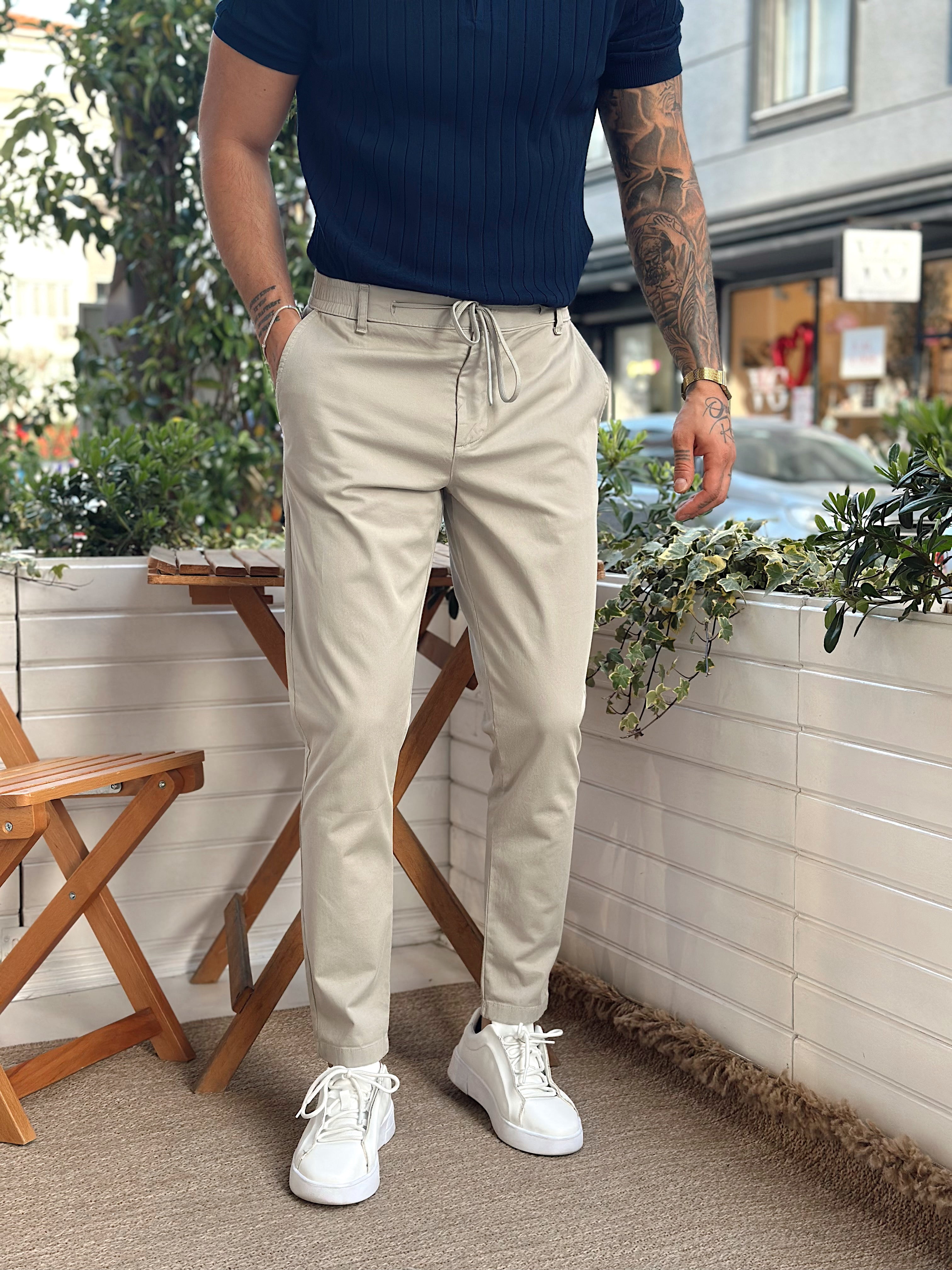 MP2836 - İtalyan Kesim Gabardin Pantolon koyu krem