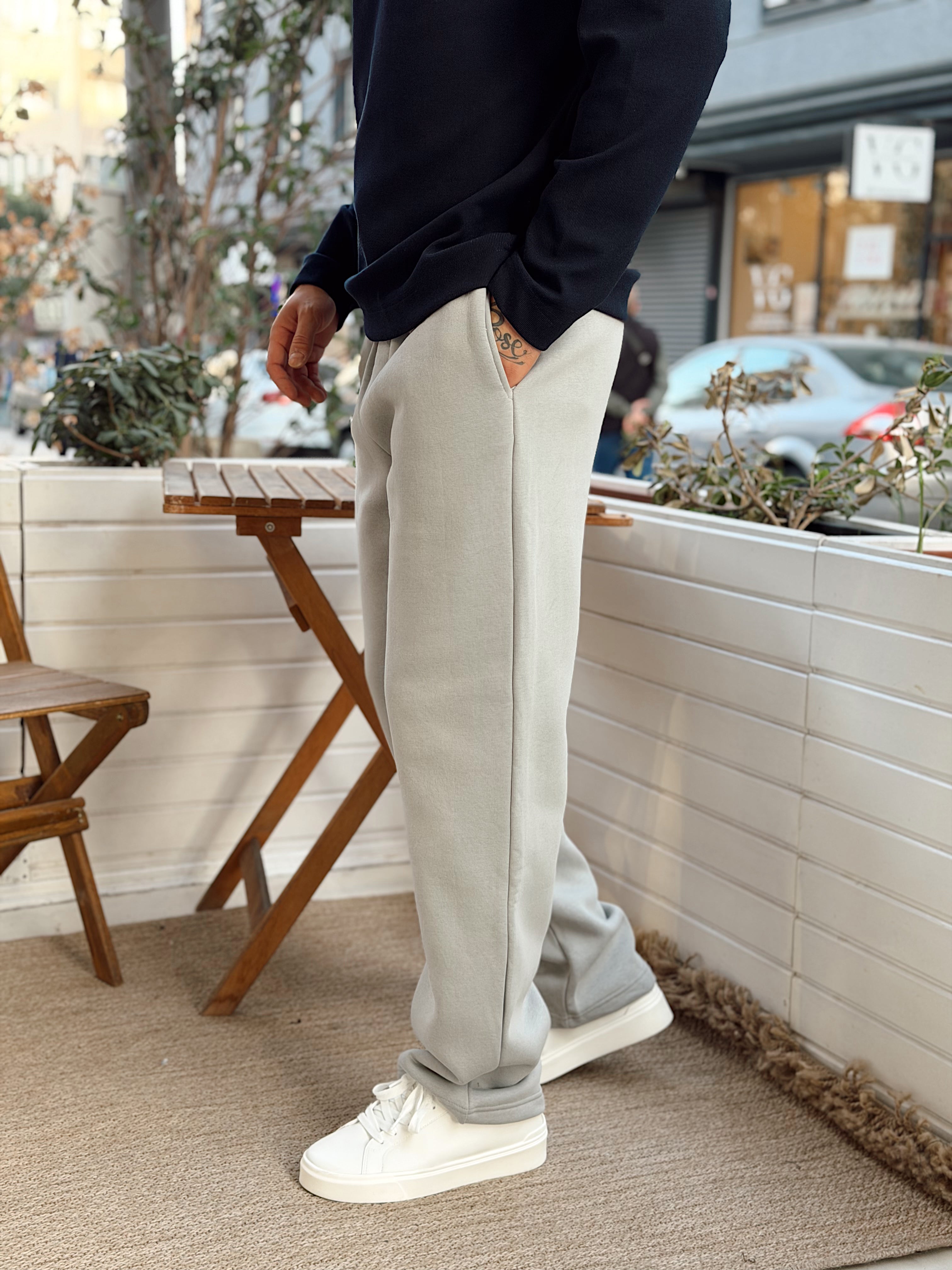 ME4110 - Basic Şardonlu Baggy Eşofman gri