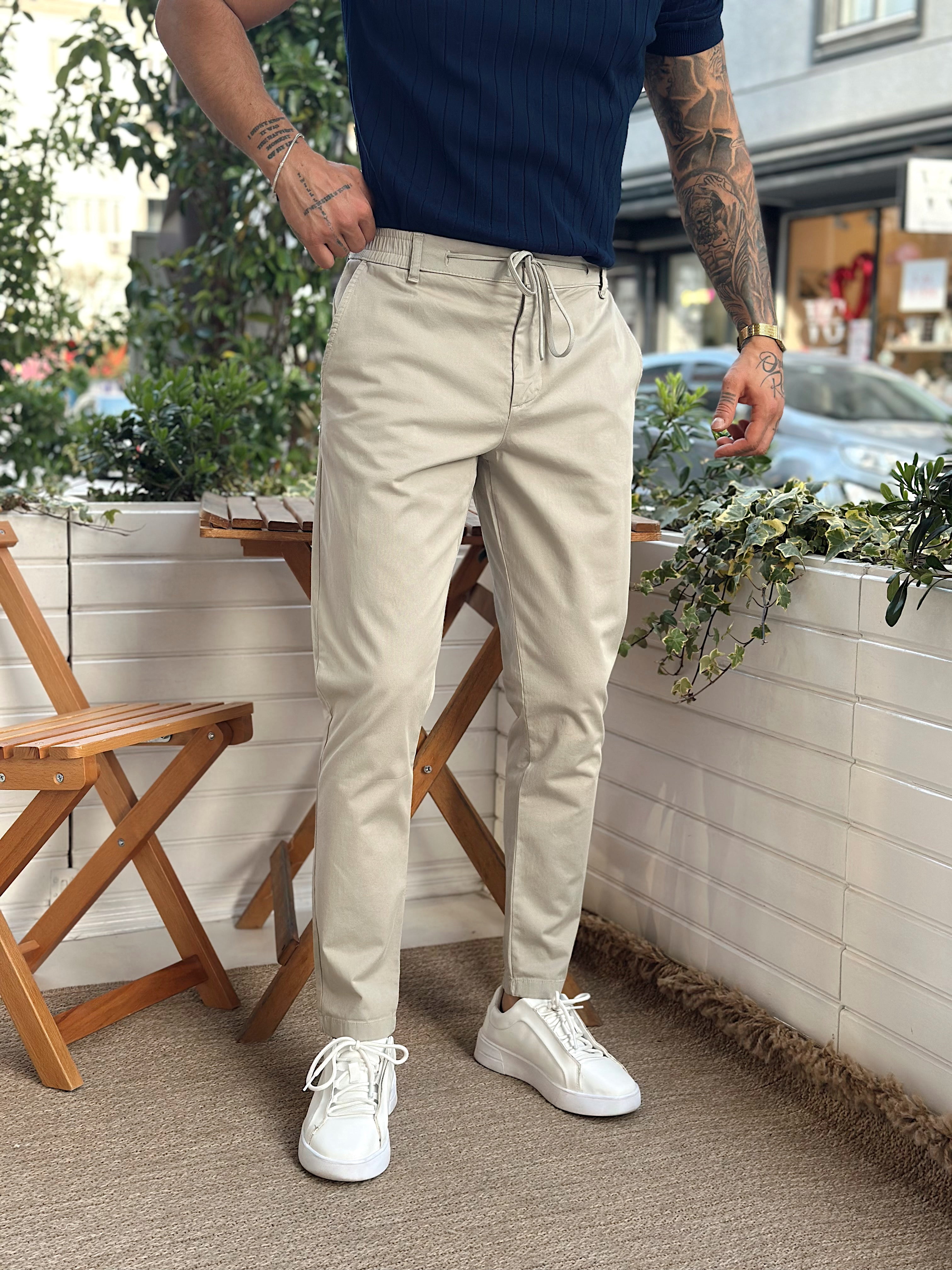 MP2836 - İtalyan Kesim Gabardin Pantolon koyu krem
