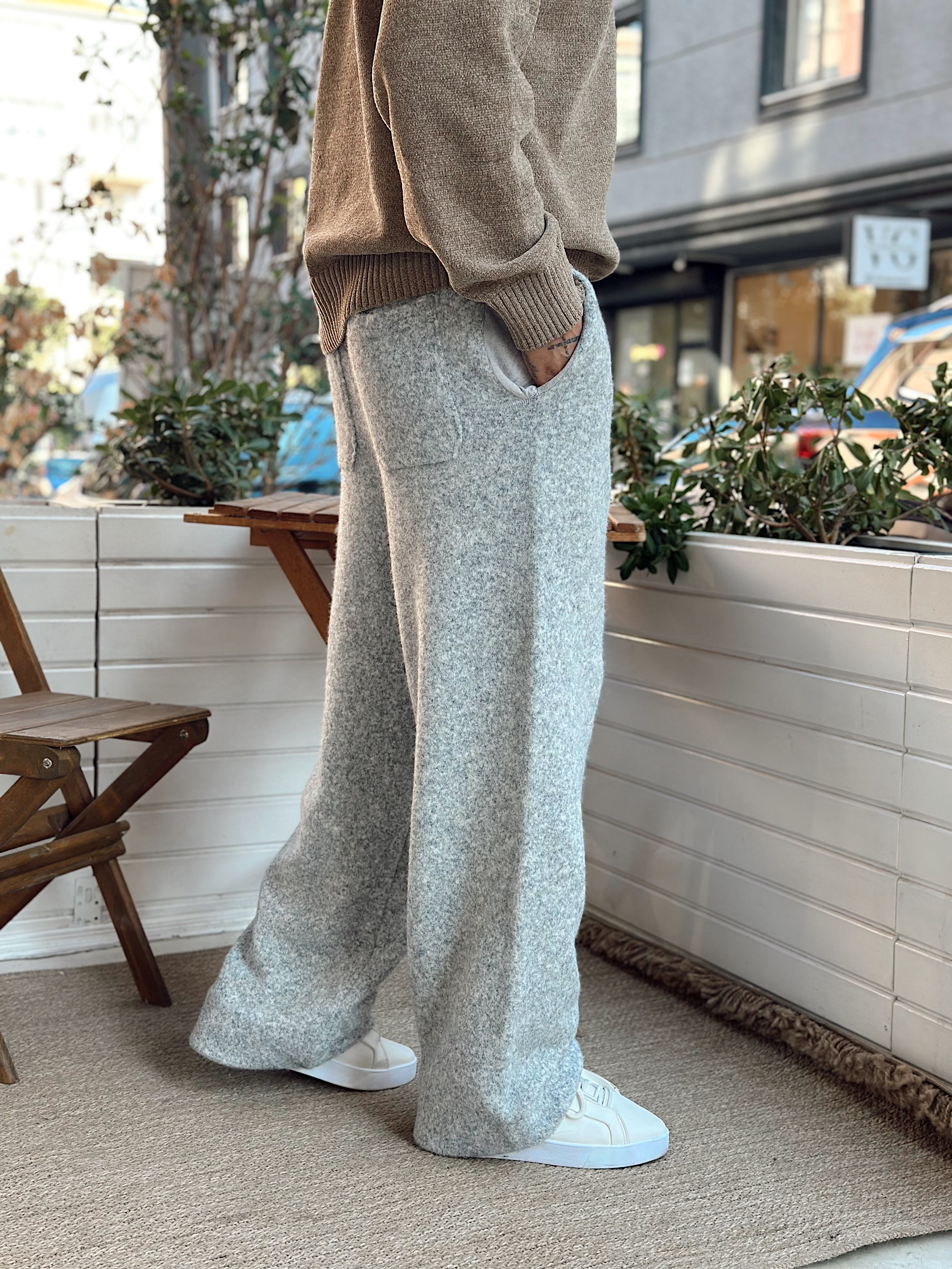 MP4056 - G Logolu Baggy Pantolon gri