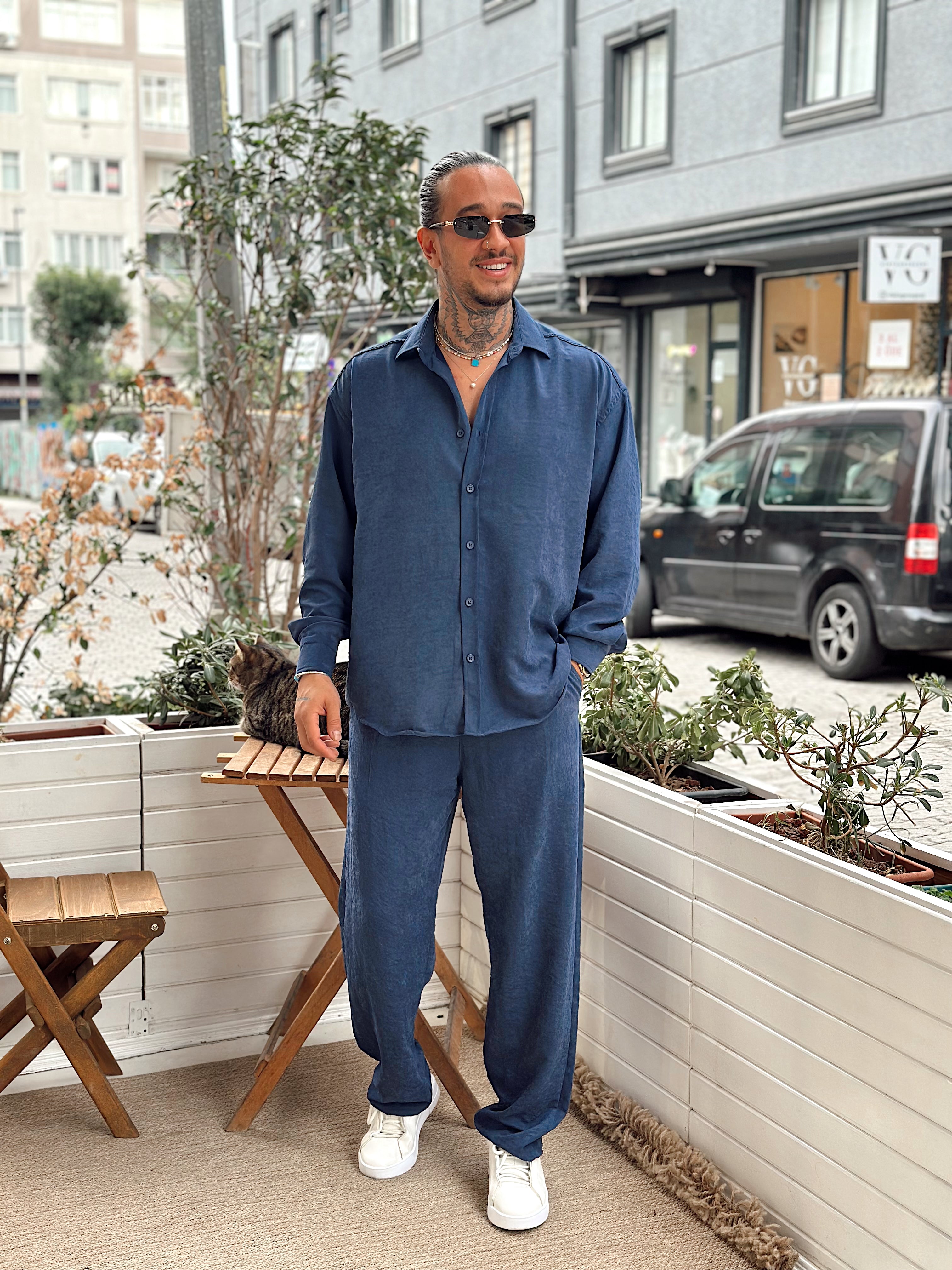 MT4046 - Modal Kumaş Gömlek-Pantolon Takım Laci