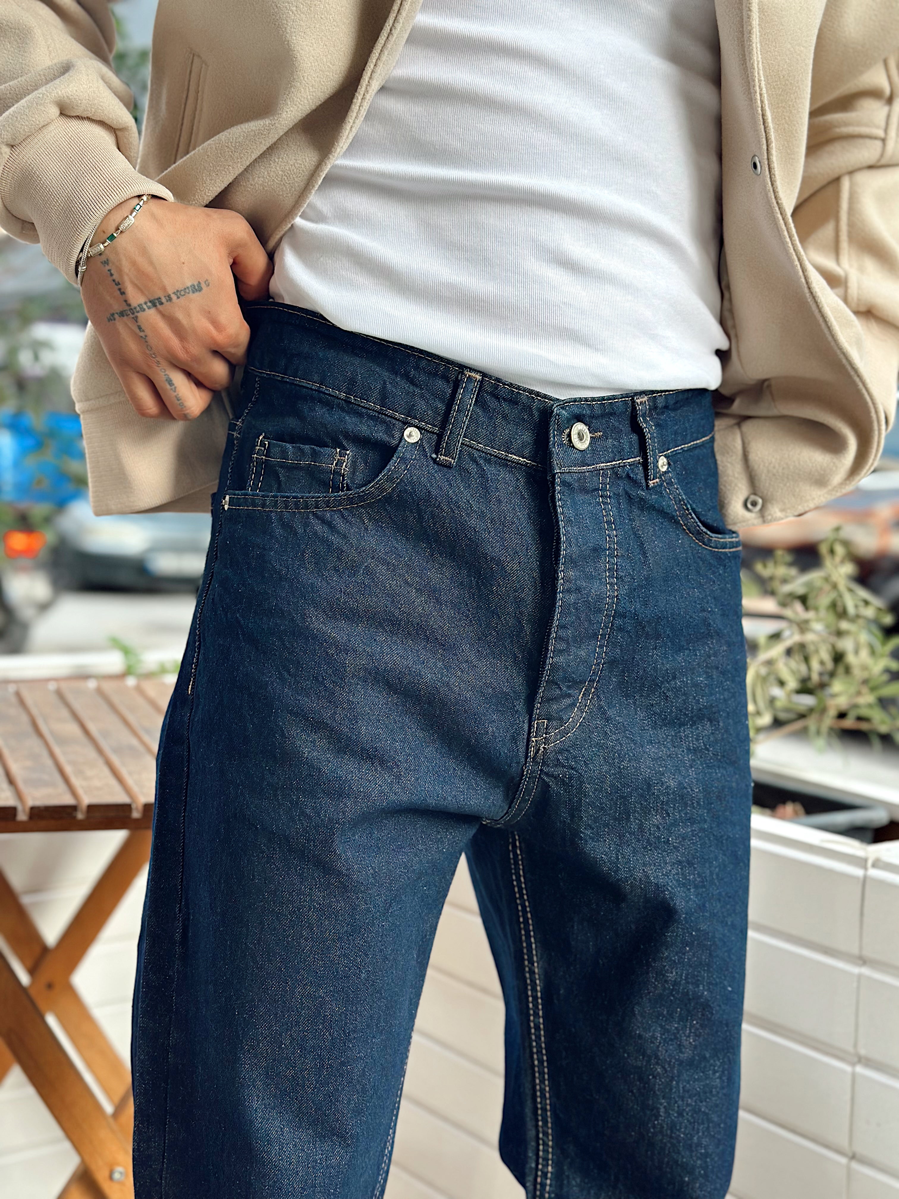 MP4091 - Regular Kalıp Kot Pantolon koyulaci