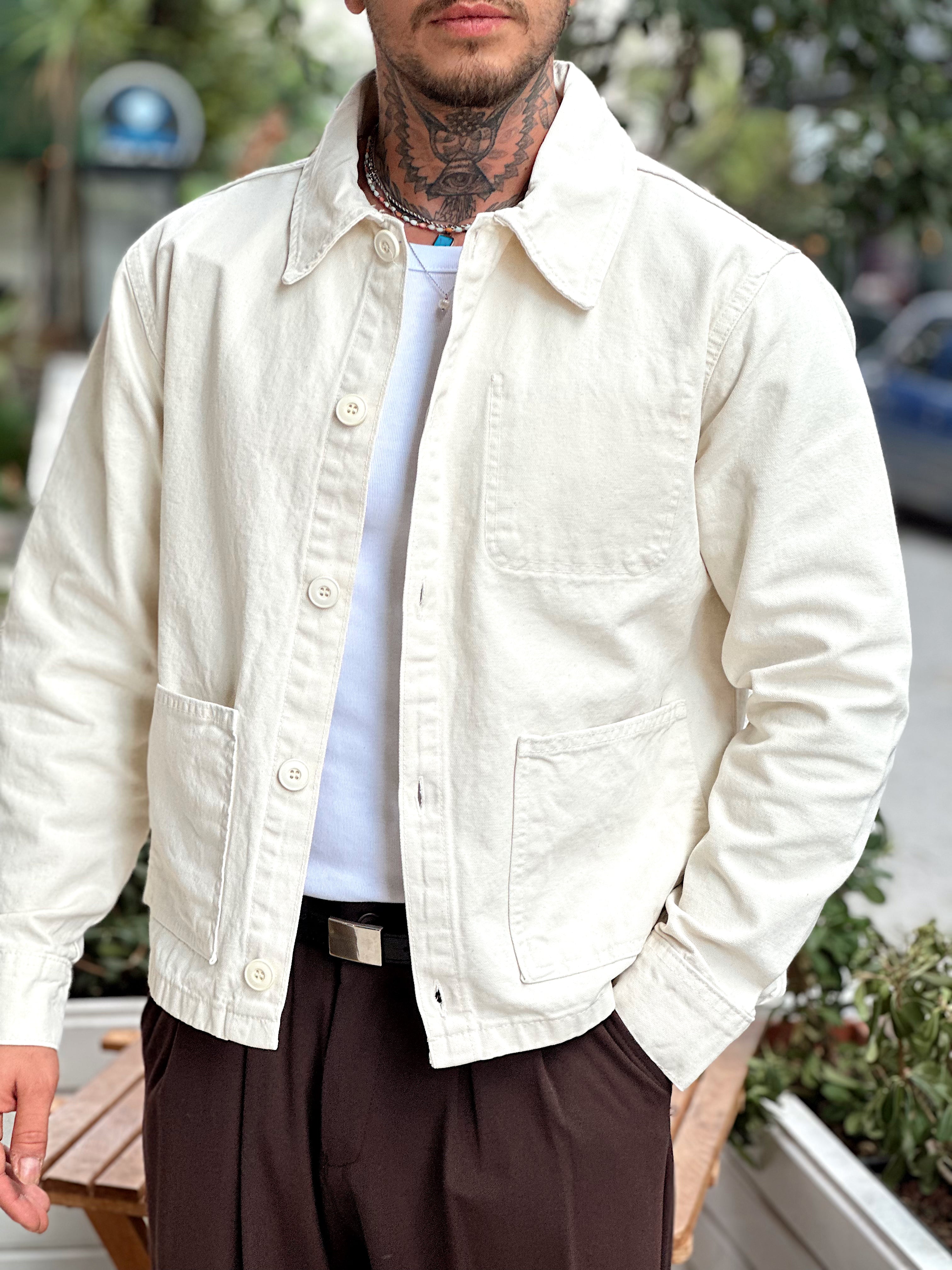 MC4076 - Cep Detaylı Basic Gabardin Ceket krem
