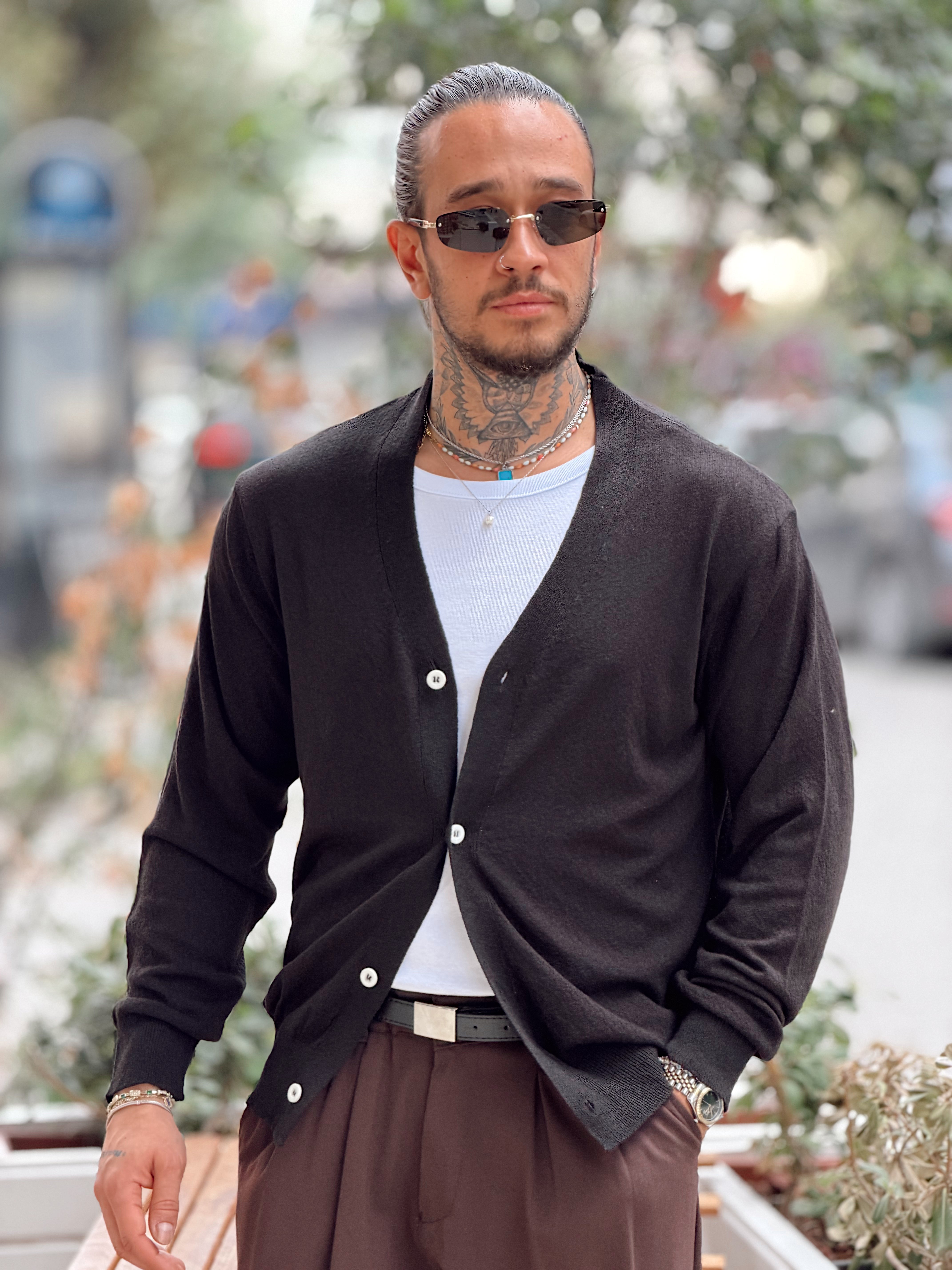 MS4108 - Mevsimlik İnce Hırka siyah