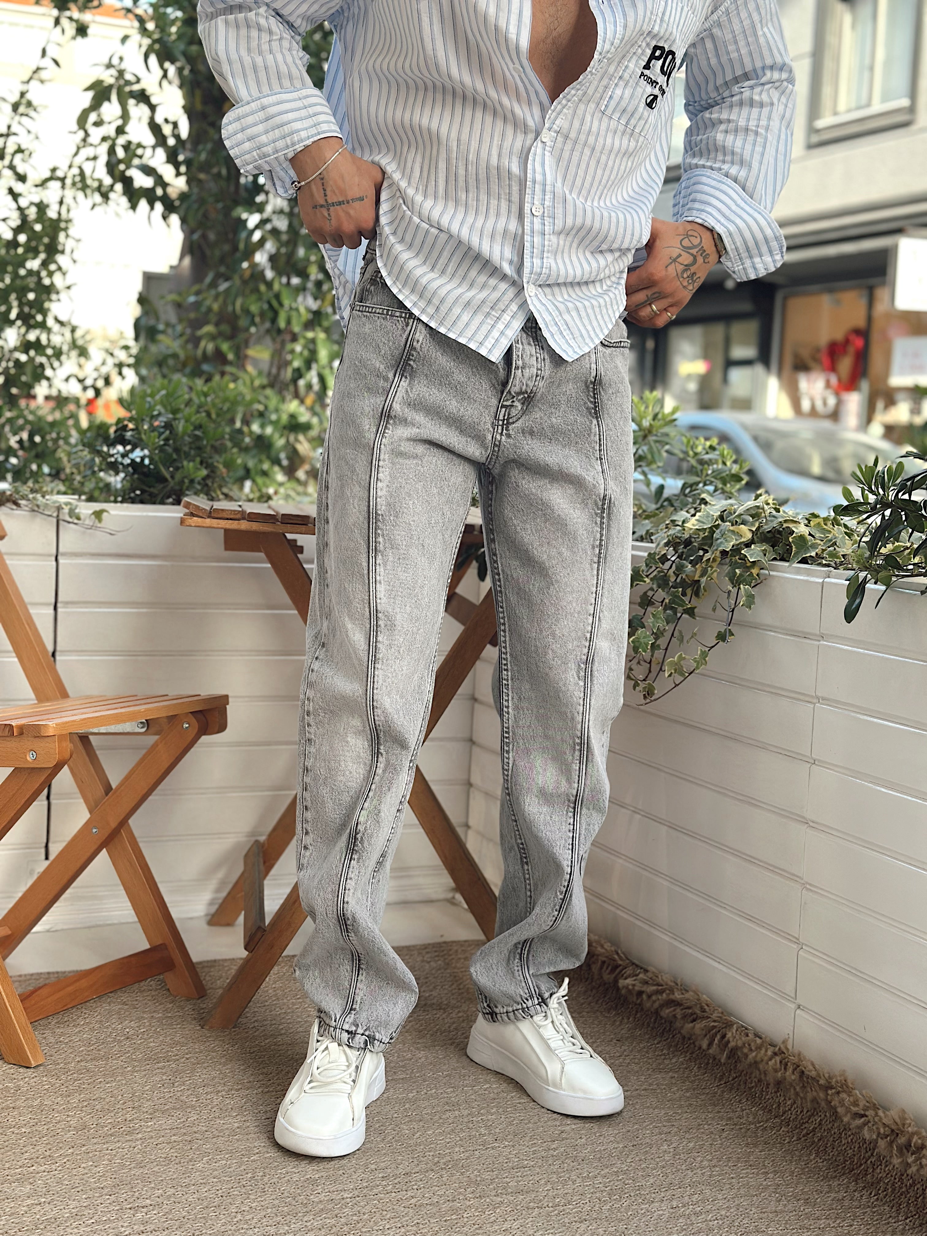 MP2837 - Regular Kalıp Kot Pantolon gri
