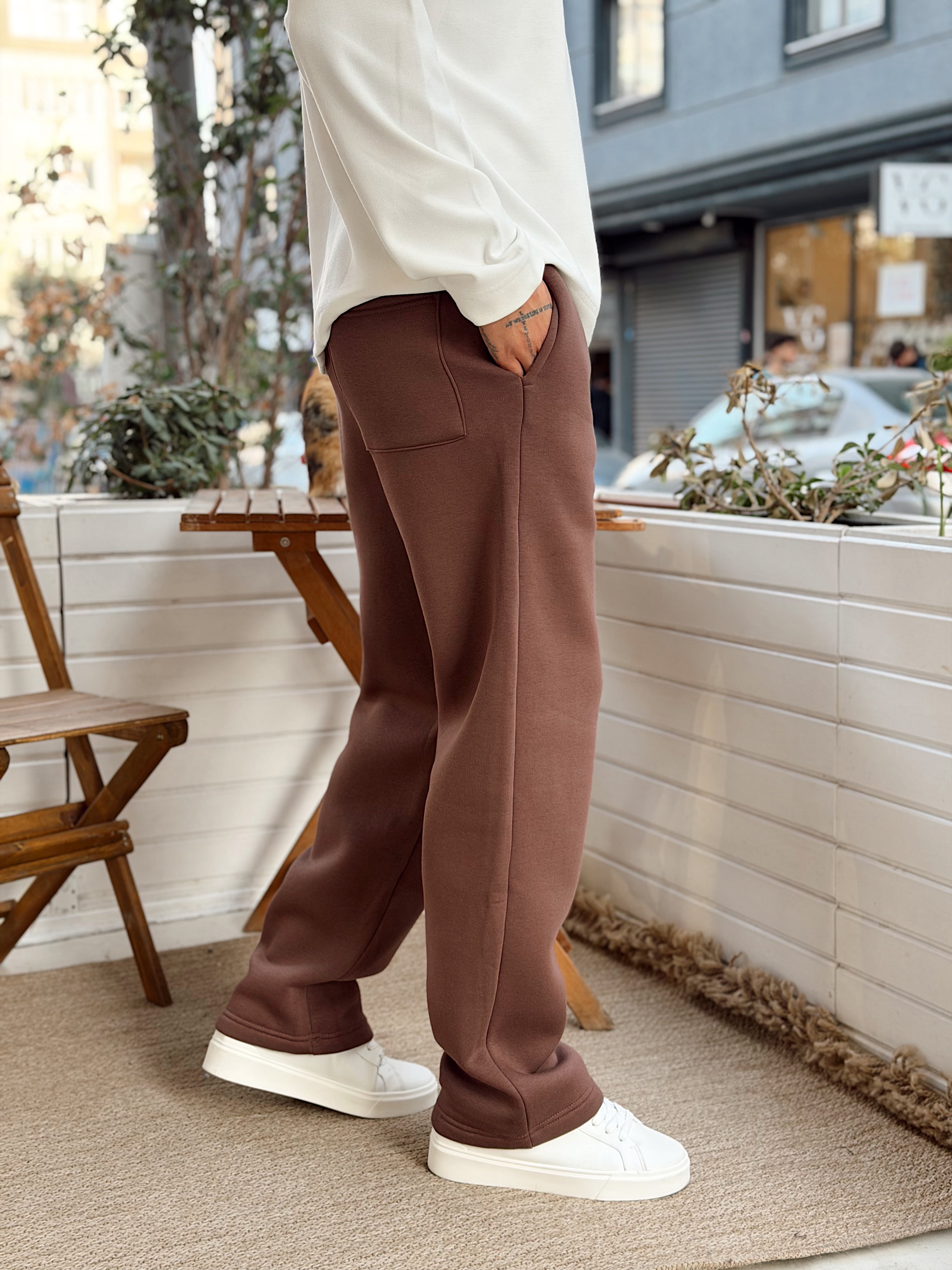 ME4110 - Basic Şardonlu Baggy Eşofman kahve