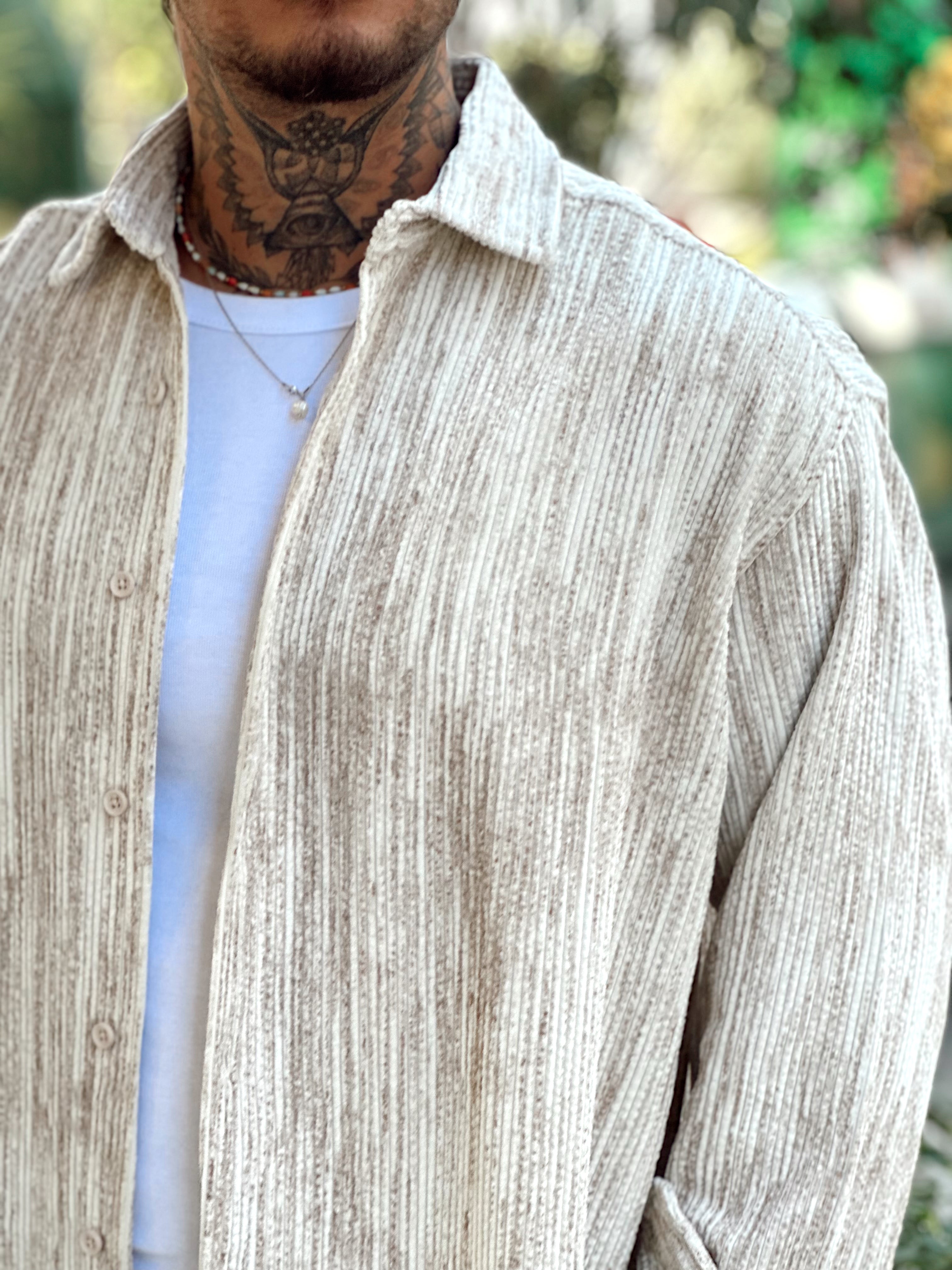 MT4010 - Efektli Oversize Kadife Alt-Üst Takım krem