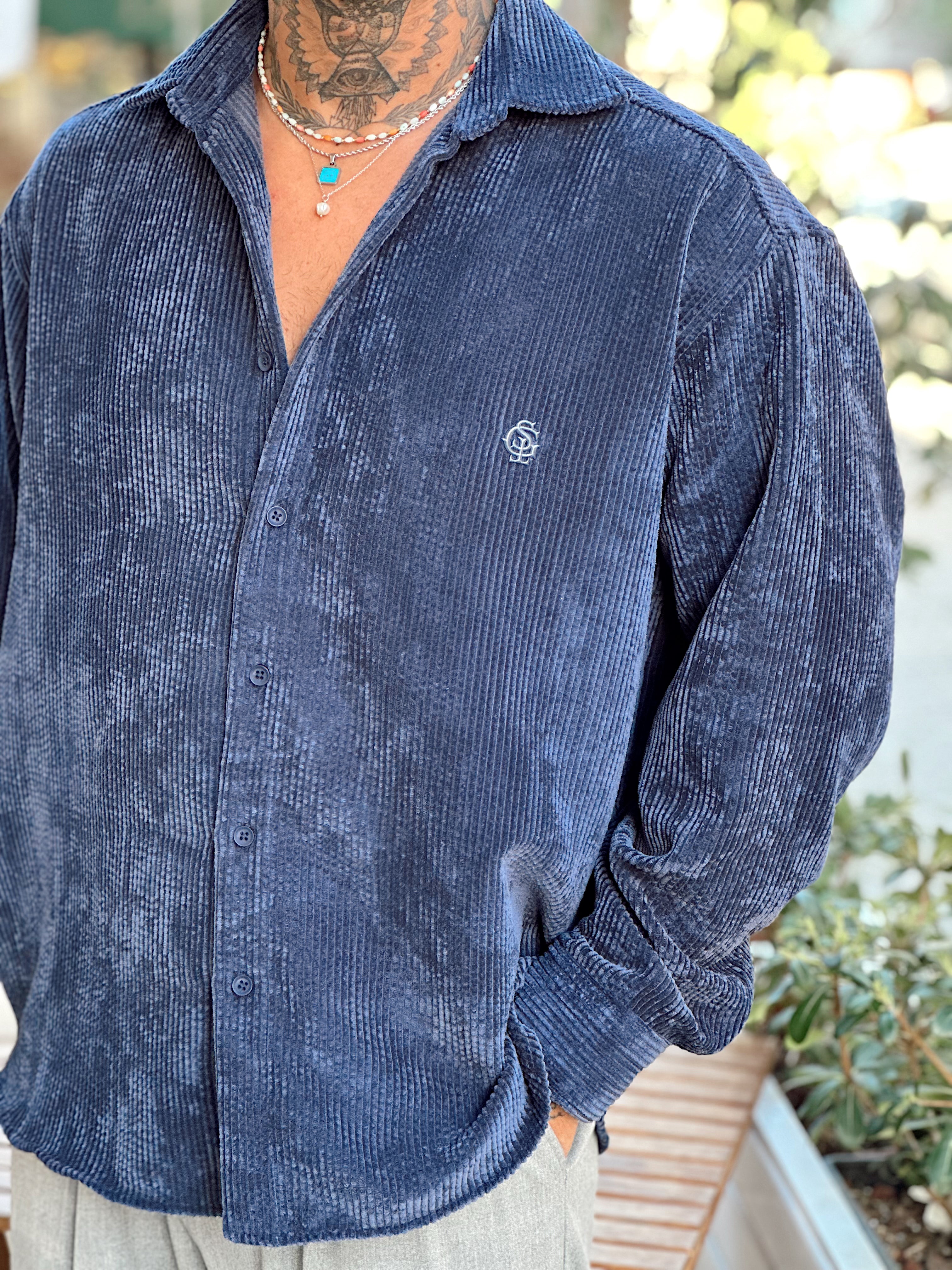 MG4003 - Oversize Basic Kadife Gömlek laci