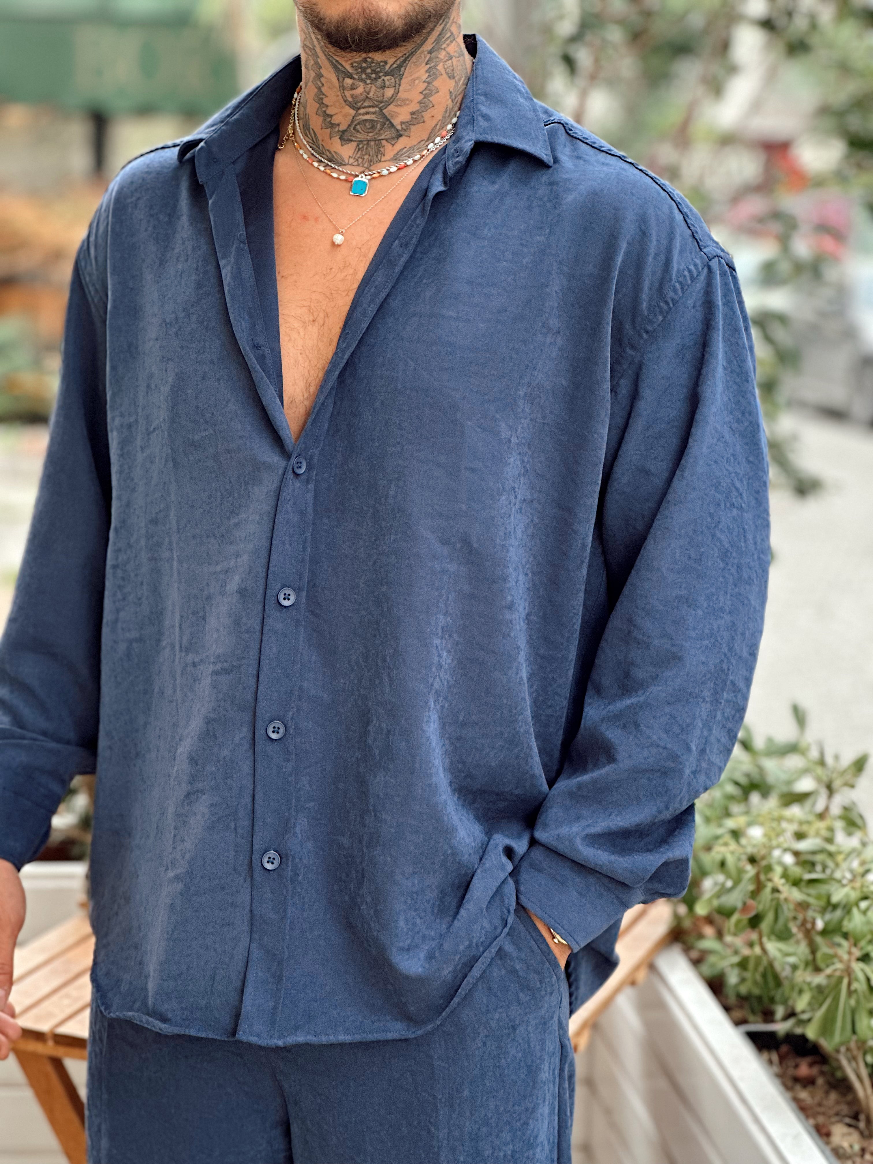 MT4046 - Modal Kumaş Gömlek-Pantolon Takım Laci