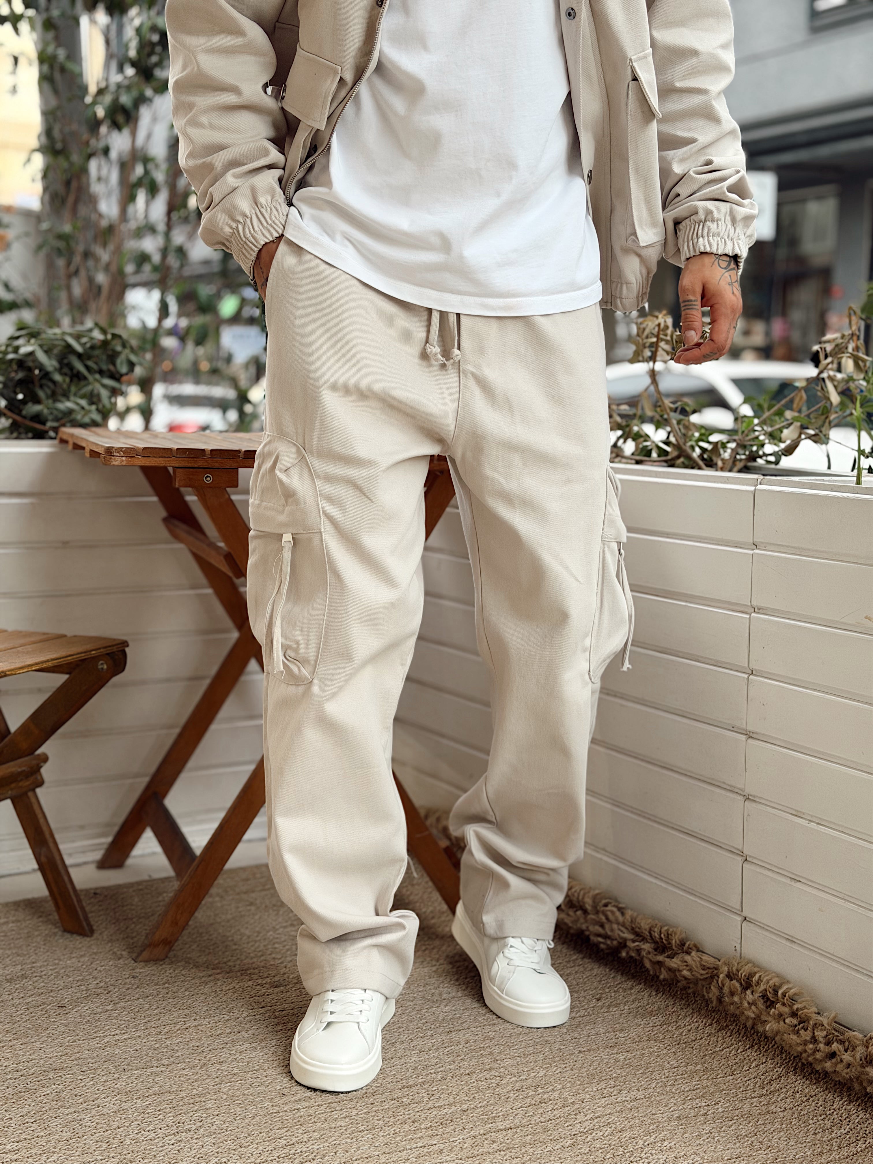 MT4118 - Gabardin Kumaş Ceket Pantolon Takım Krem