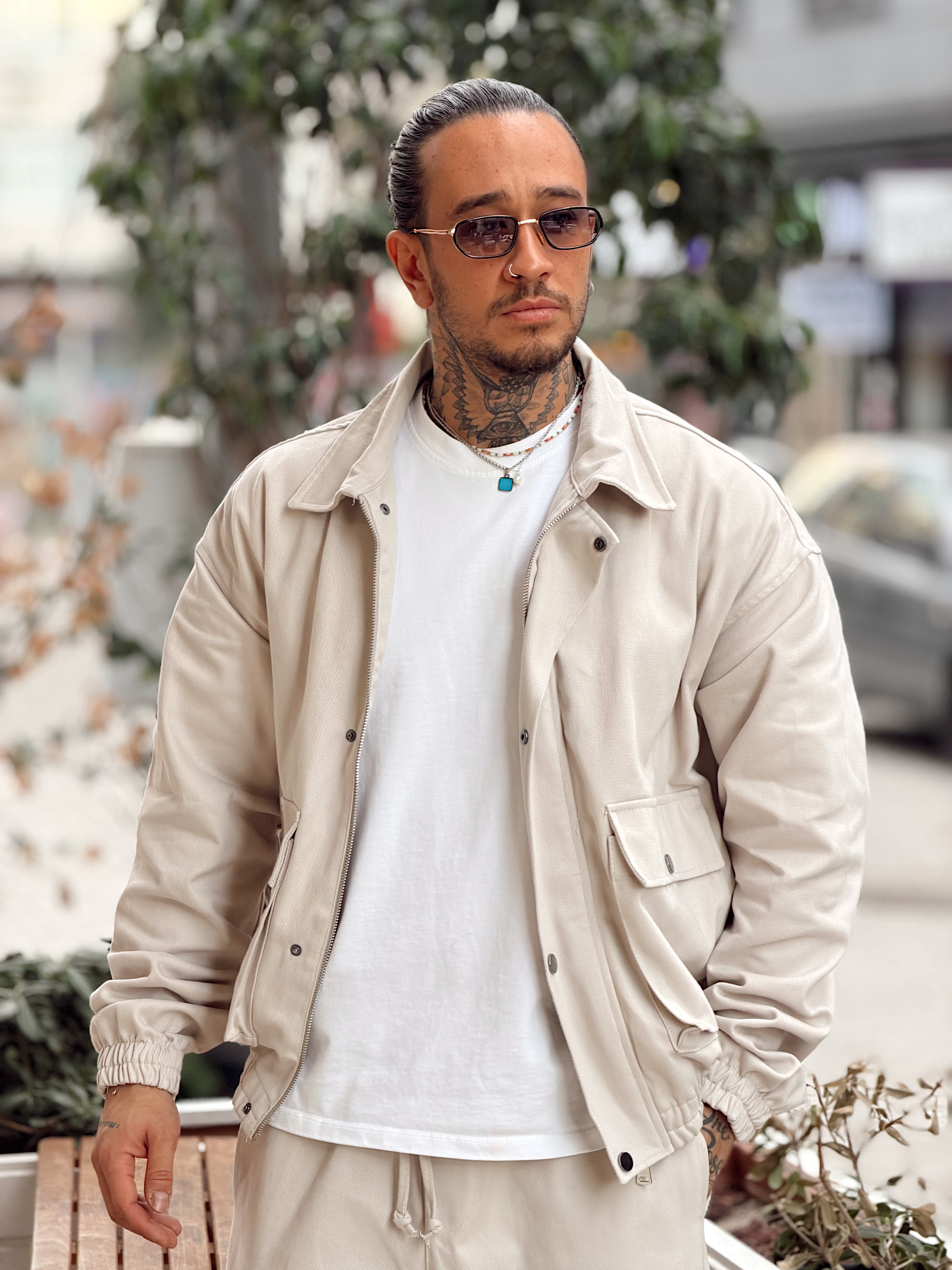 MT4118 - Gabardin Kumaş Ceket Pantolon Takım Krem