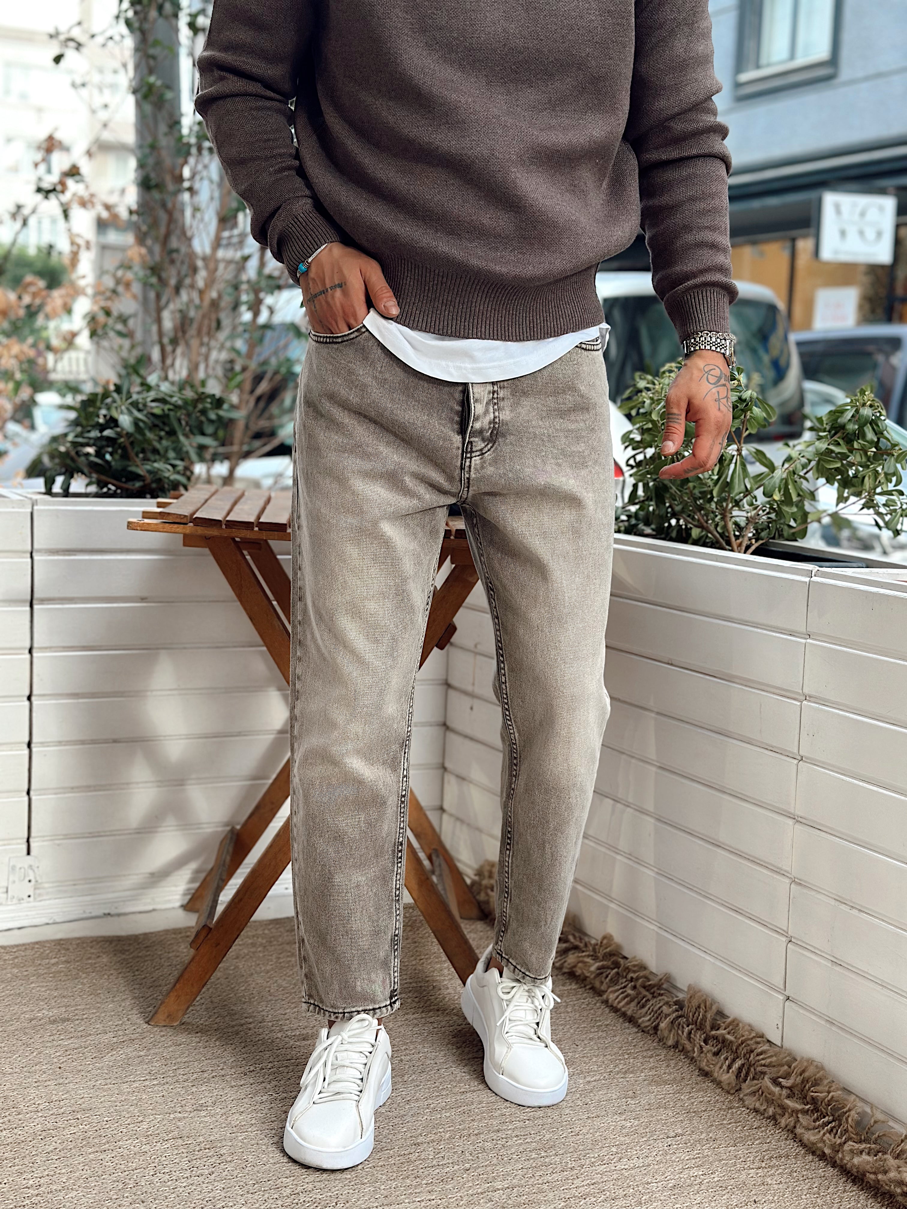MP4064 - W11 Boyfriend Kot Pantolon kahve