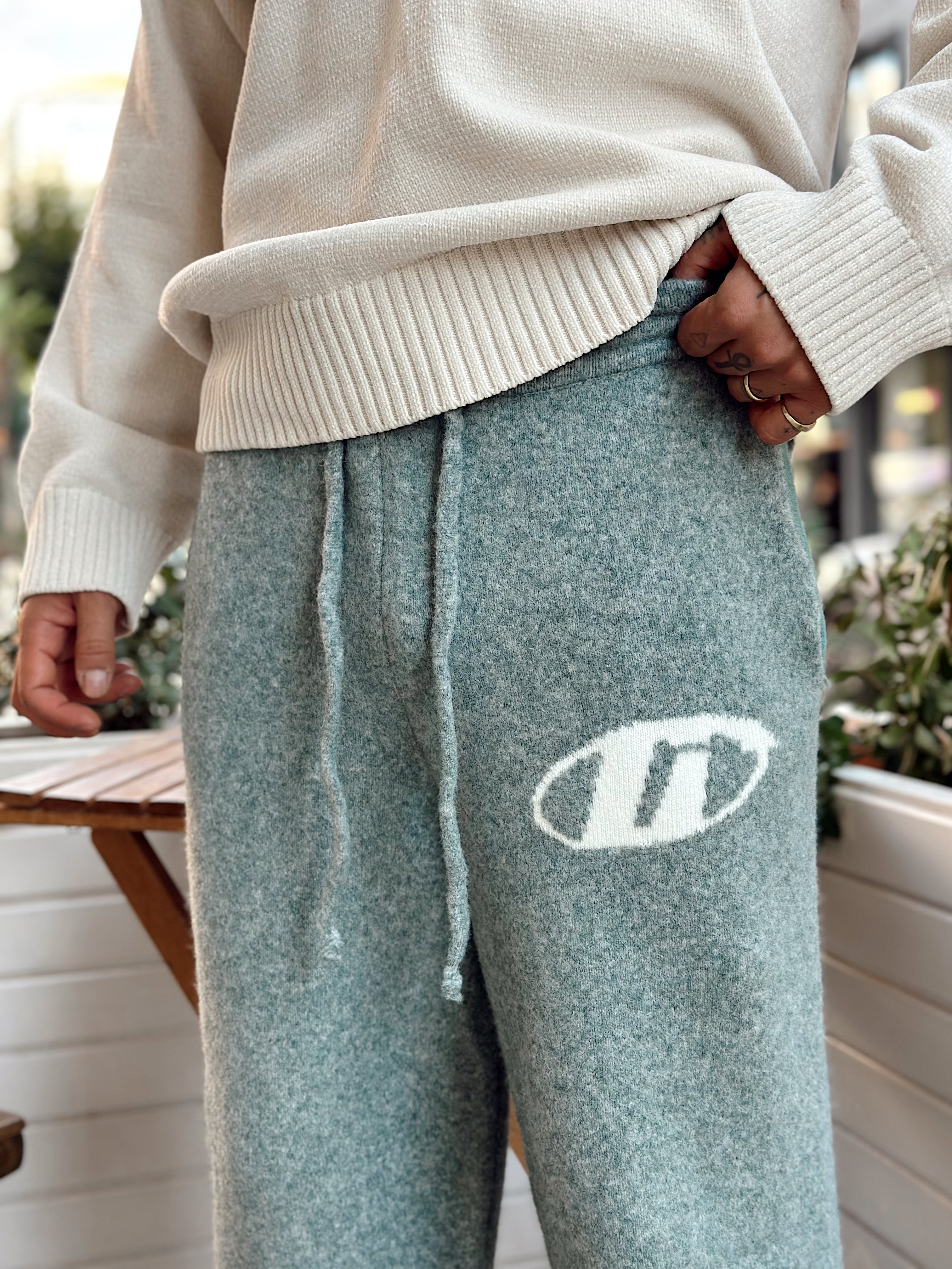 MP4056 - G Logolu Baggy Pantolon yeşil