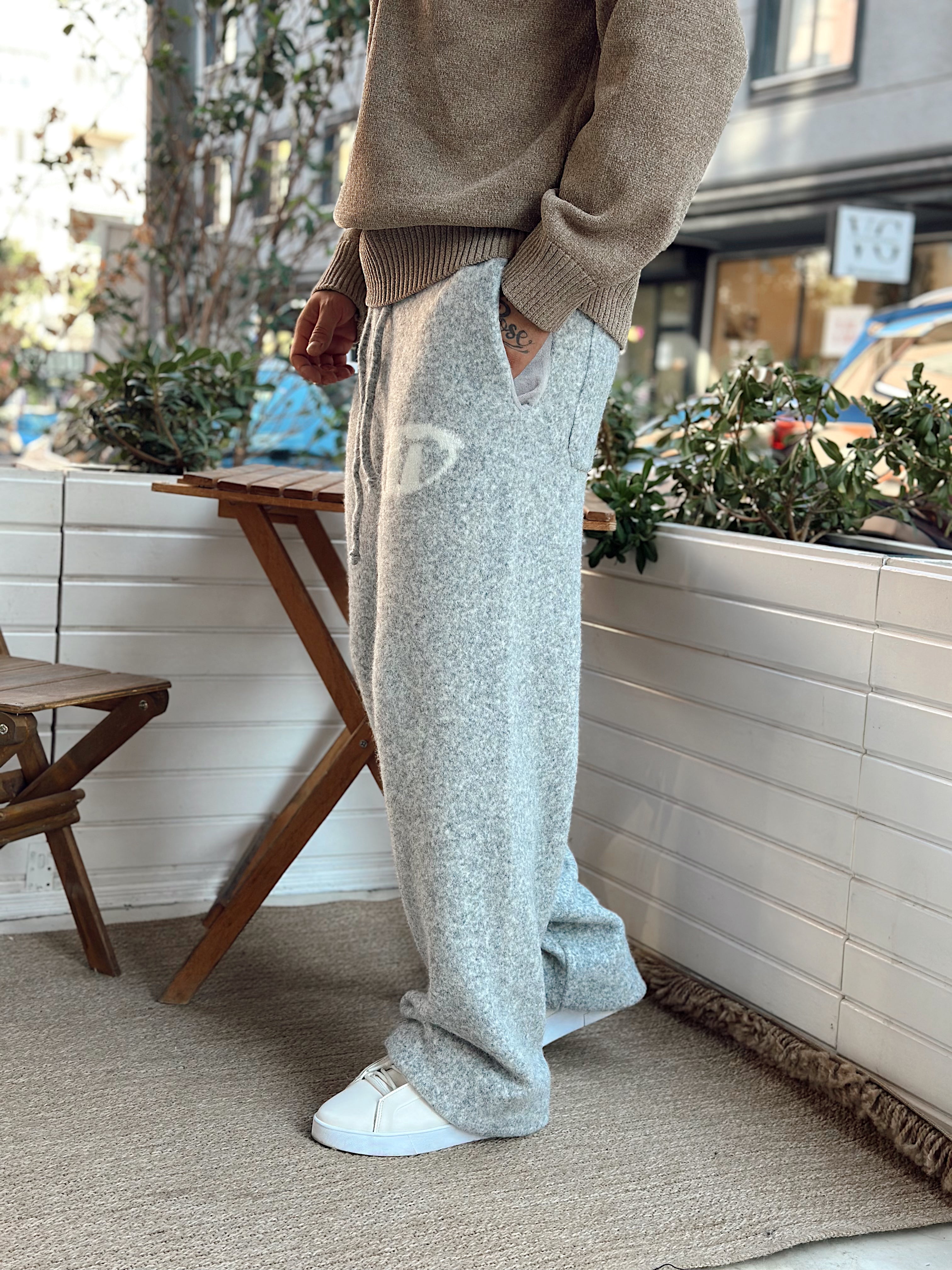 MP4056 - G Logolu Baggy Pantolon gri