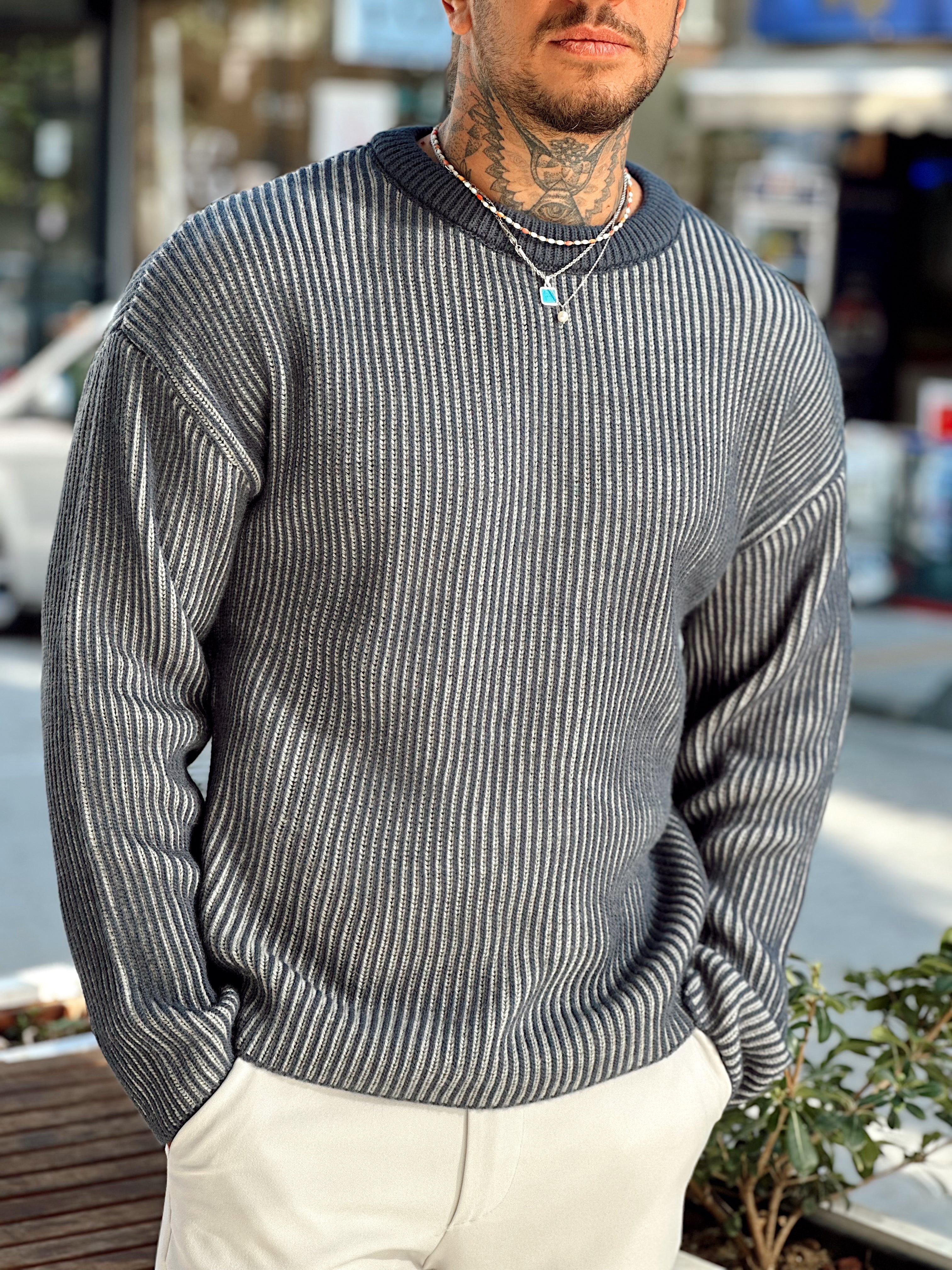 MS4039 - Giesto Fitilli Çift Renk Sweatshirt laci