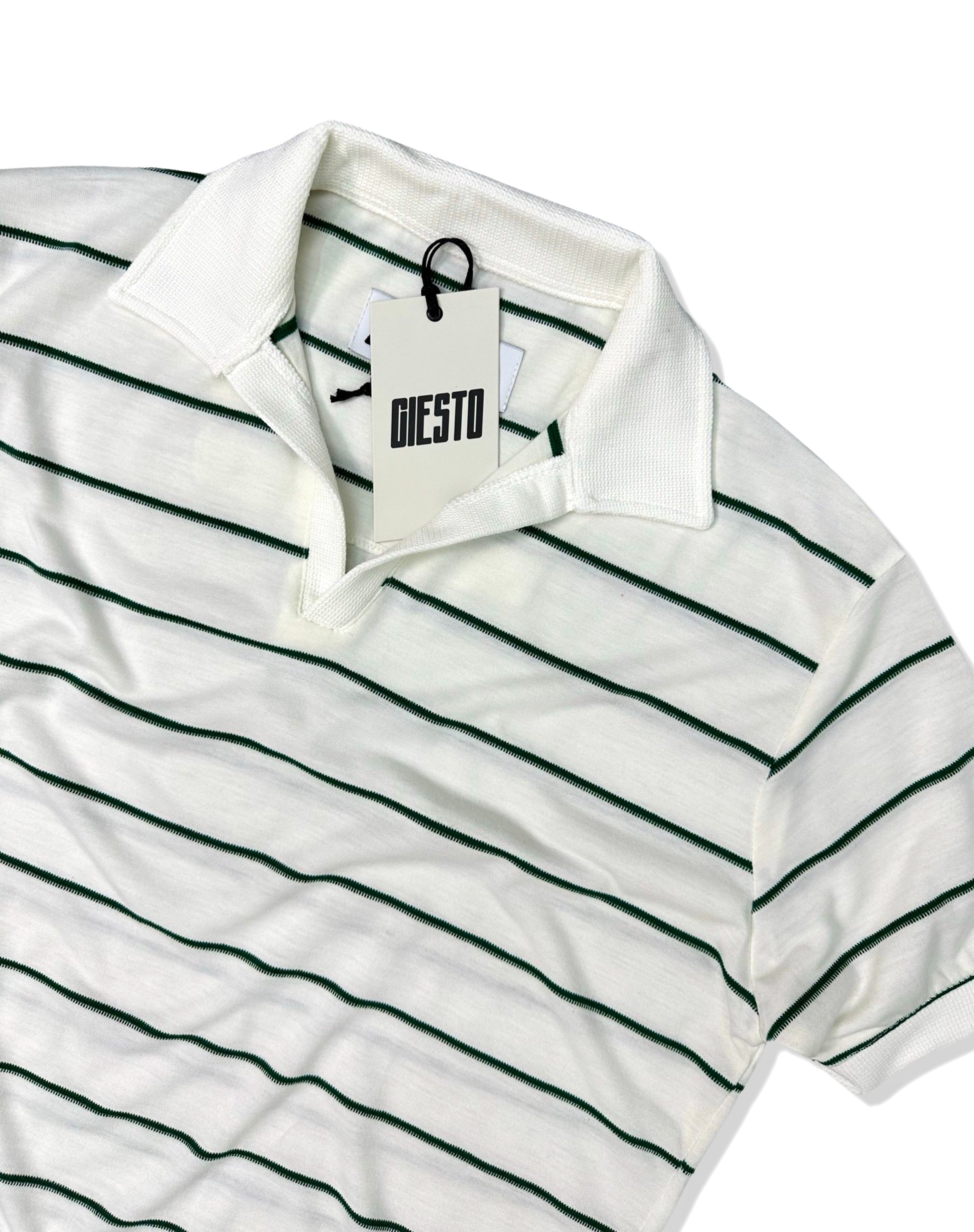 MT1742 -Çizgili Likralı Polo Yaka T-Shirt