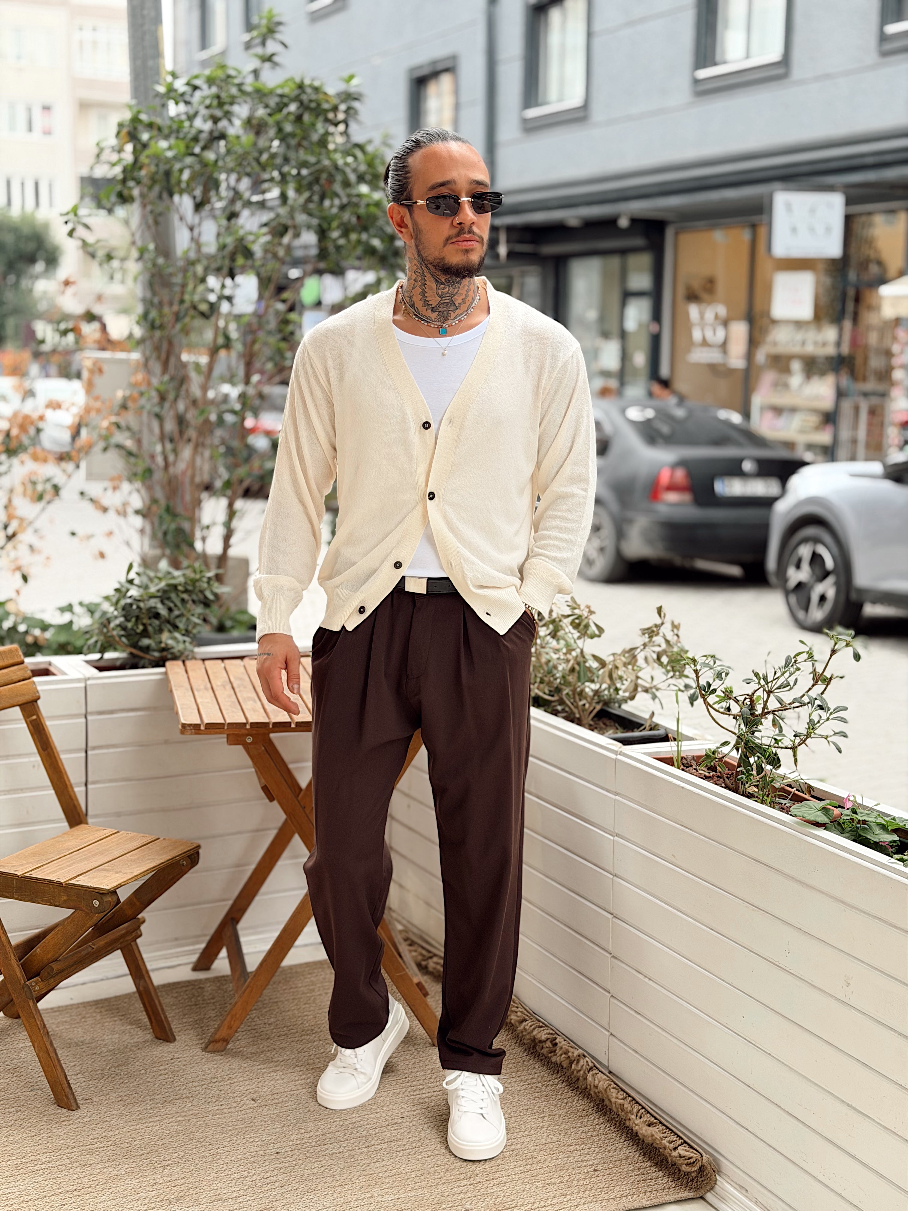 MS4108 - Mevsimlik İnce Hırka Krem