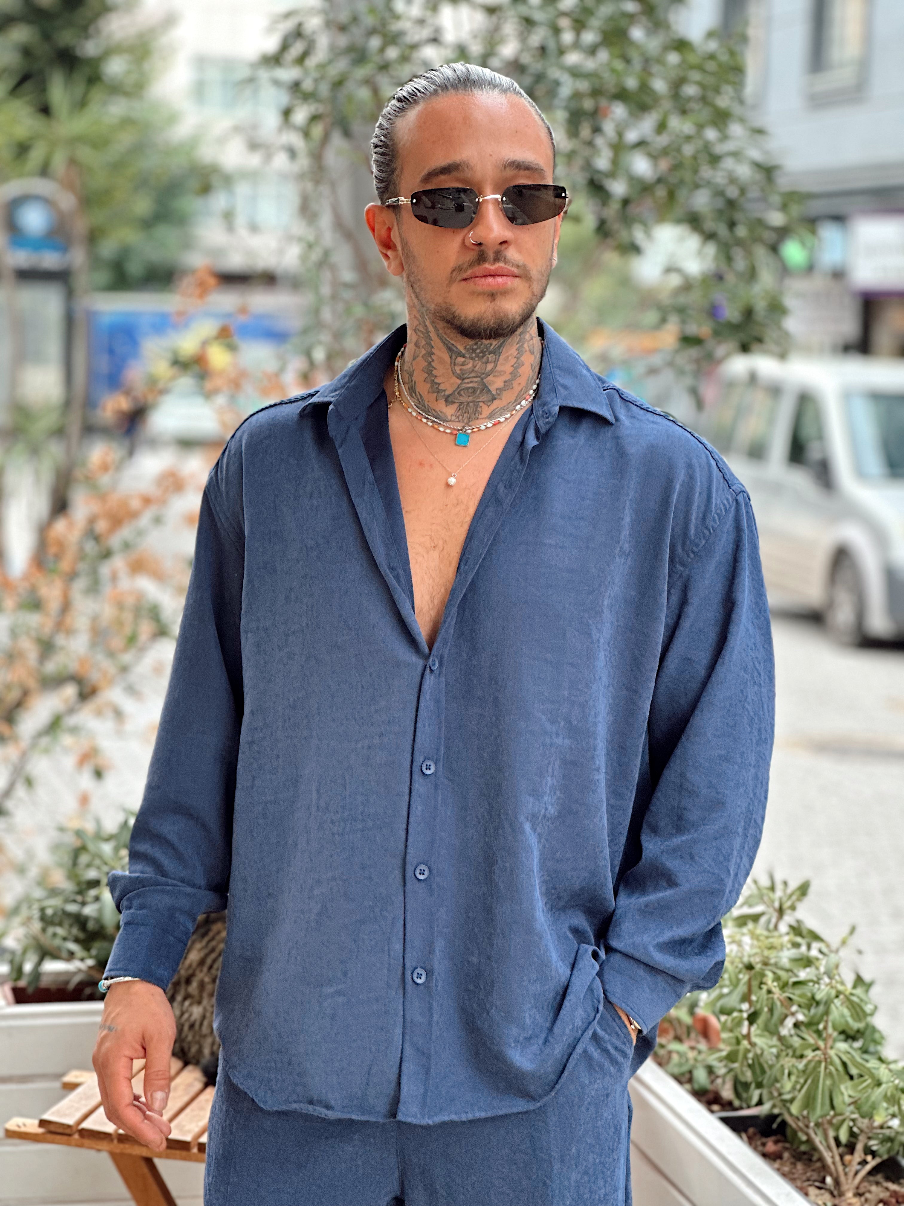 MT4046 - Modal Kumaş Gömlek-Pantolon Takım Laci