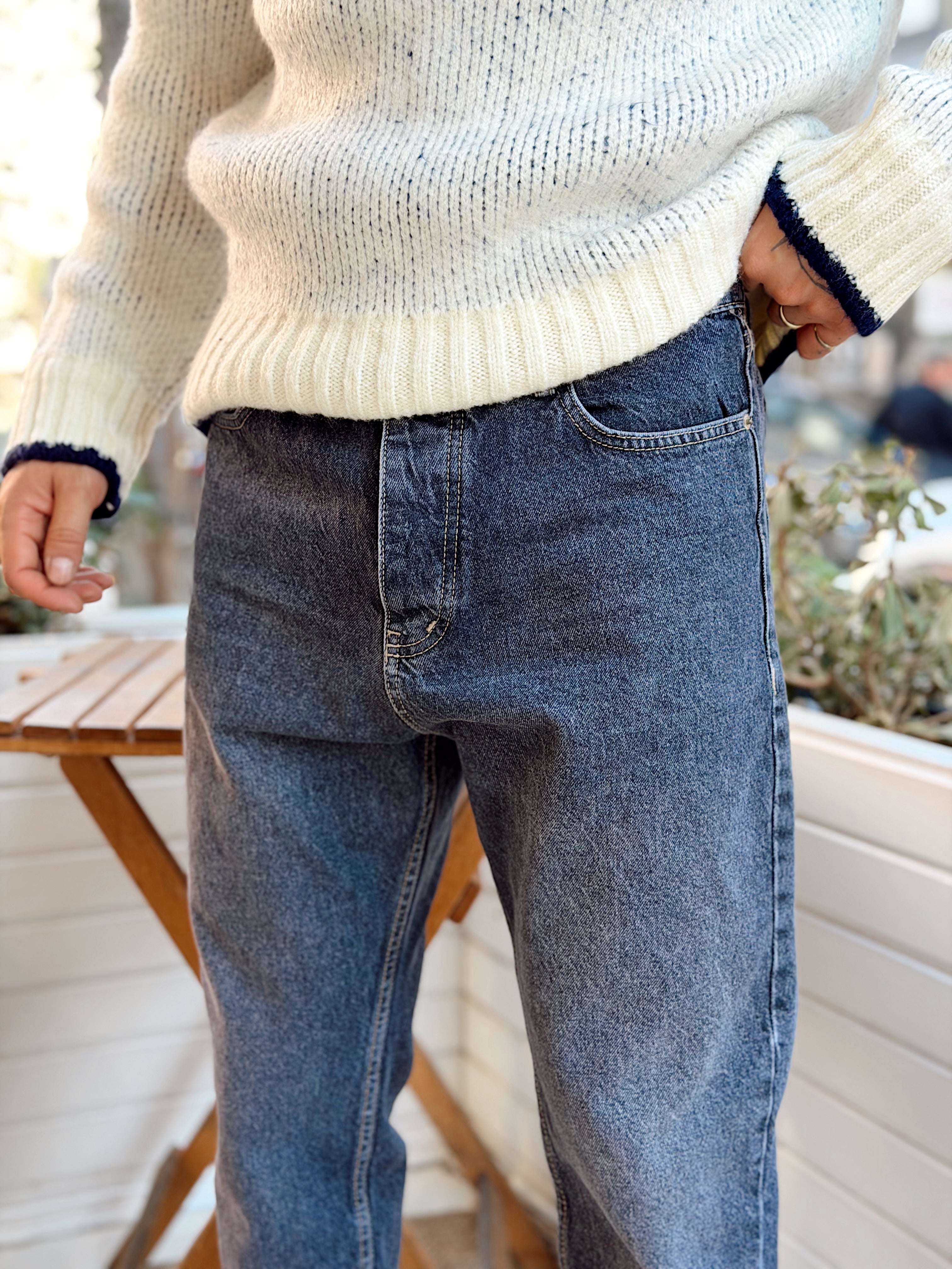 MP4099 - W11 Boyfriend Kot Pantolon gri Yıkamalı