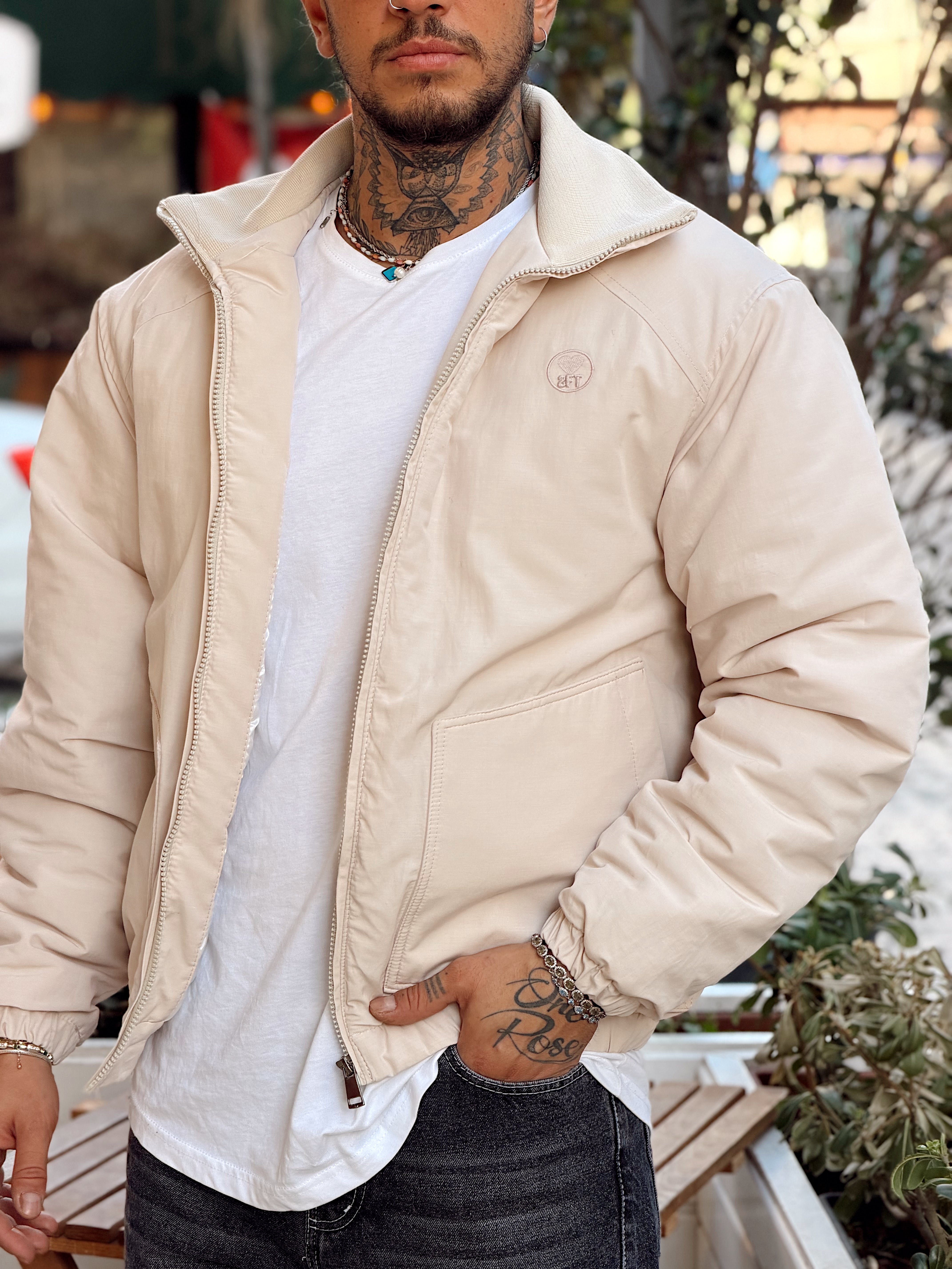 MM4080 - Göğüs Nakışlı Oversize Mont KREM