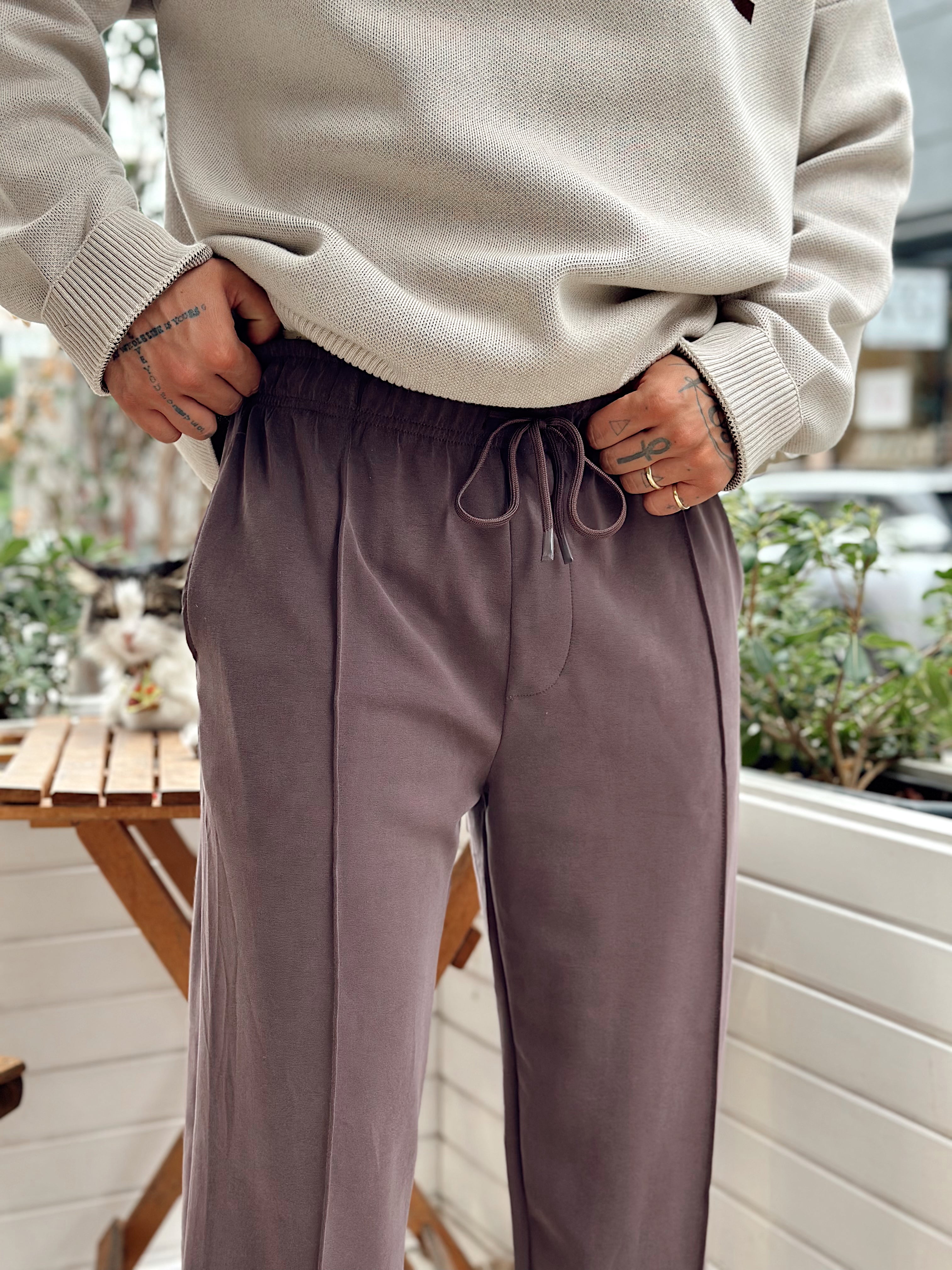 MP4025 - Modal Kumaş Baggy Pantolon kahve