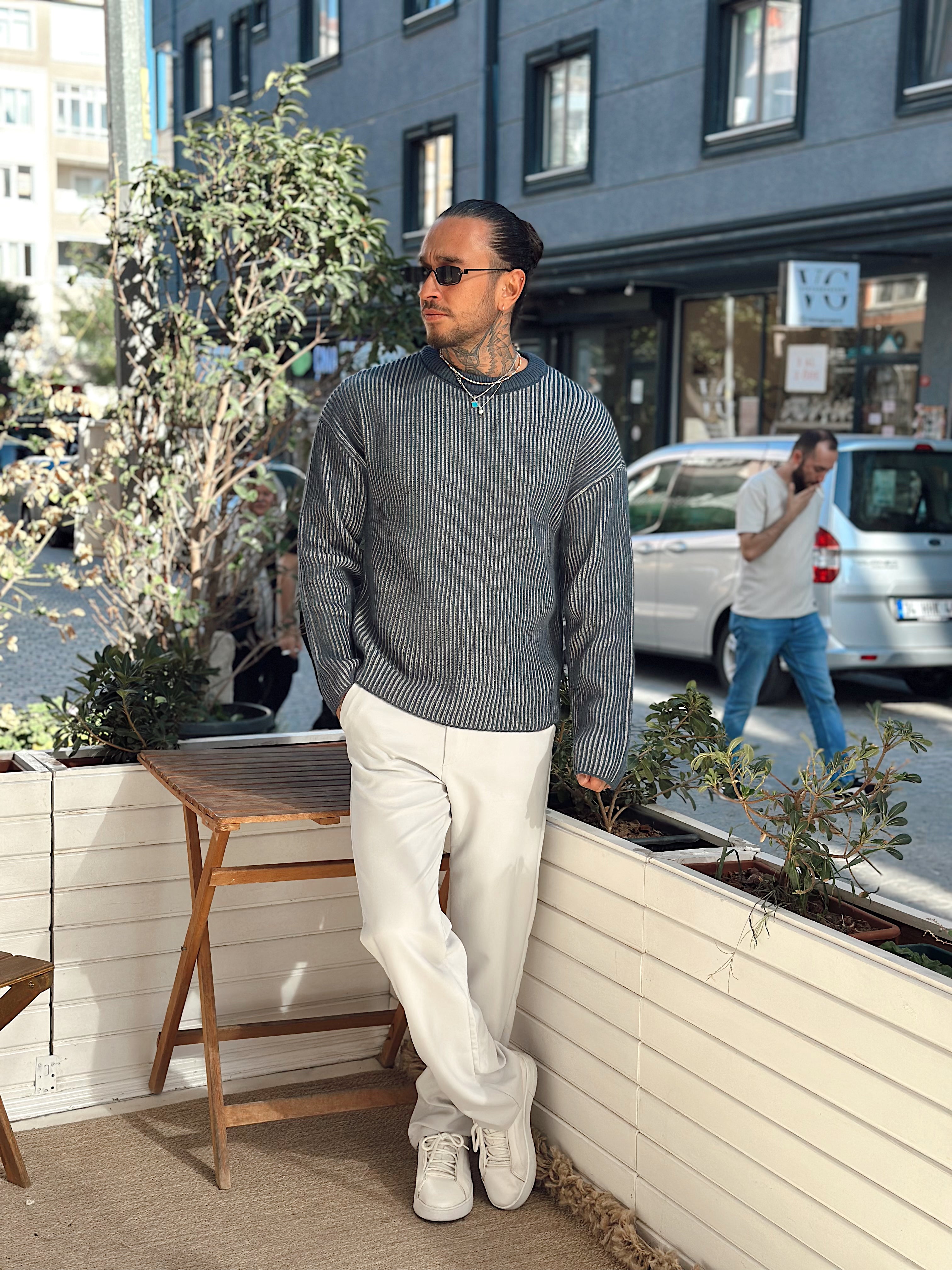 MS4039 - Giesto Fitilli Çift Renk Sweatshirt laci