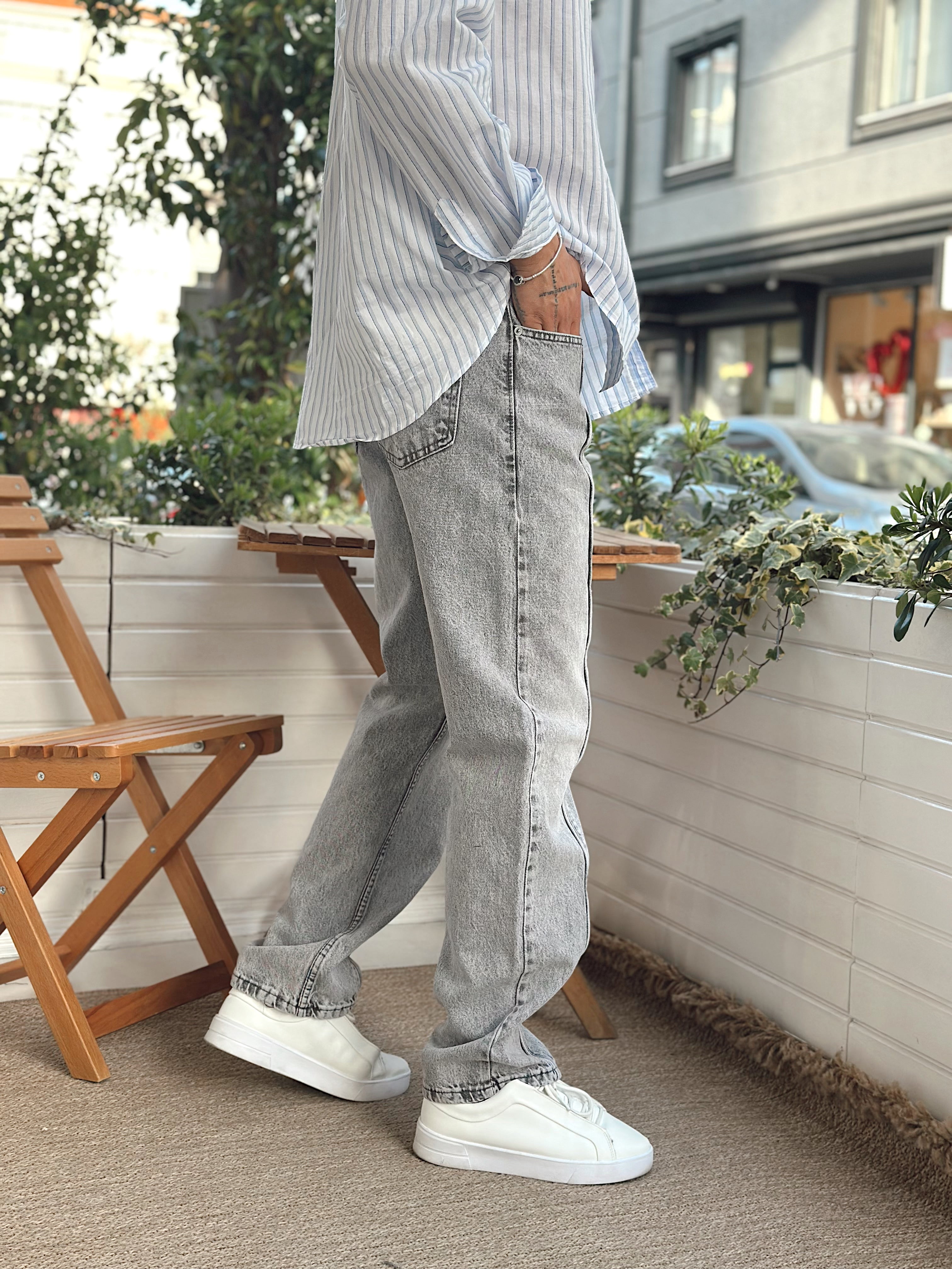MP2837 - Regular Kalıp Kot Pantolon gri