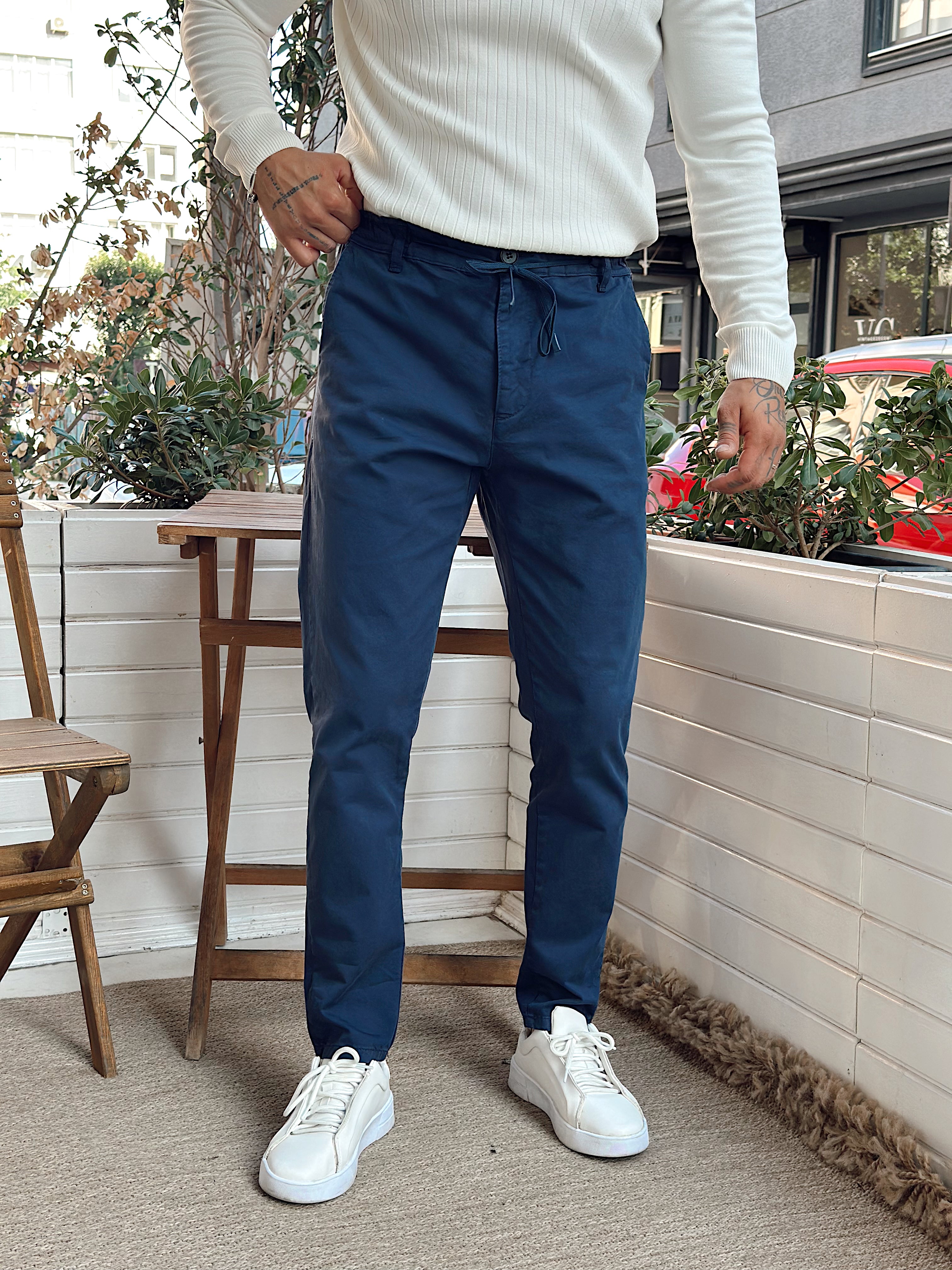 MP4048 - İtalyan Kesim Beli İpli Gabardin Pantolon Laci