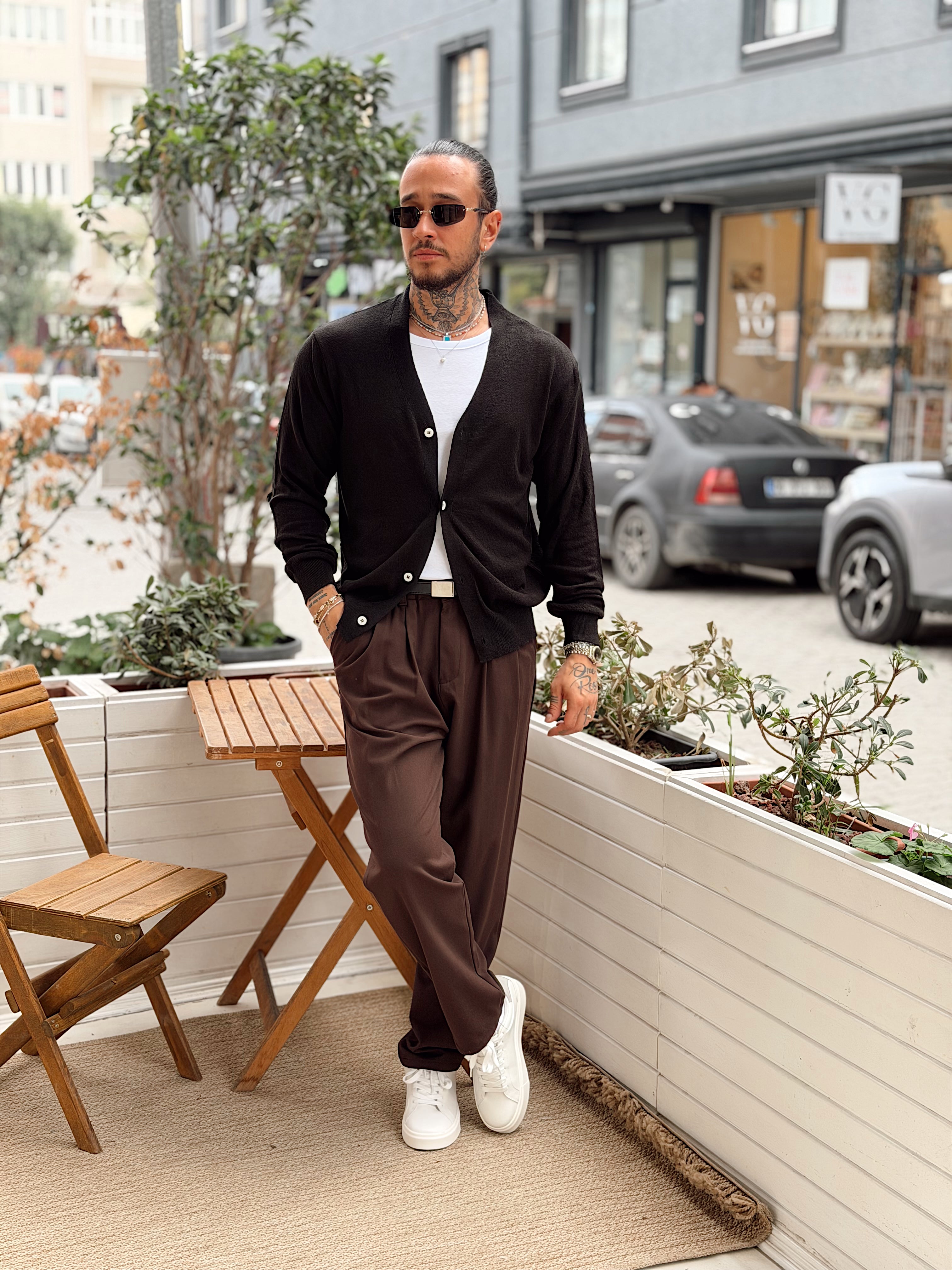 MS4108 - Mevsimlik İnce Hırka siyah